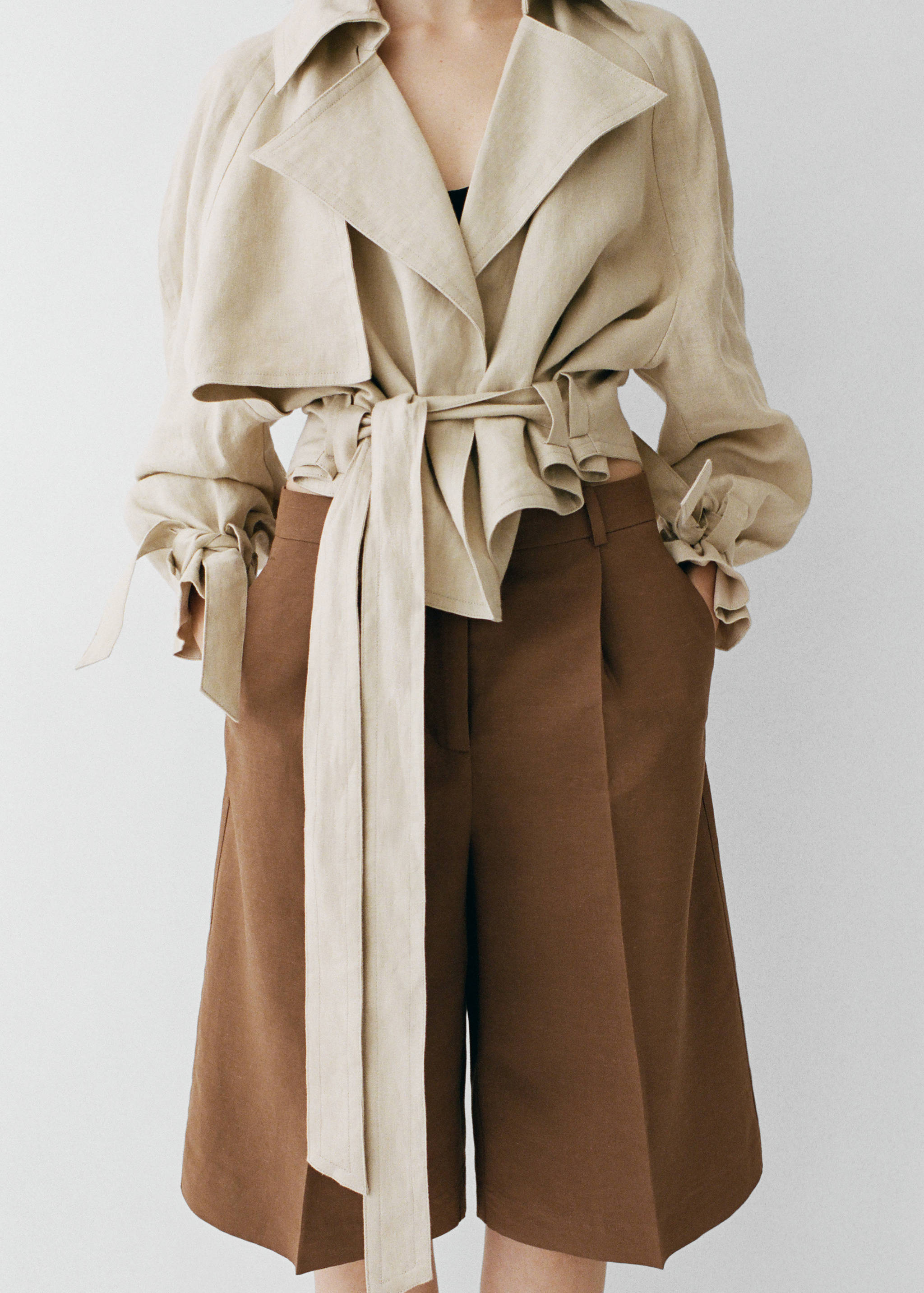 Calções de fato com mistura de linho - Pormenor do artigo 7