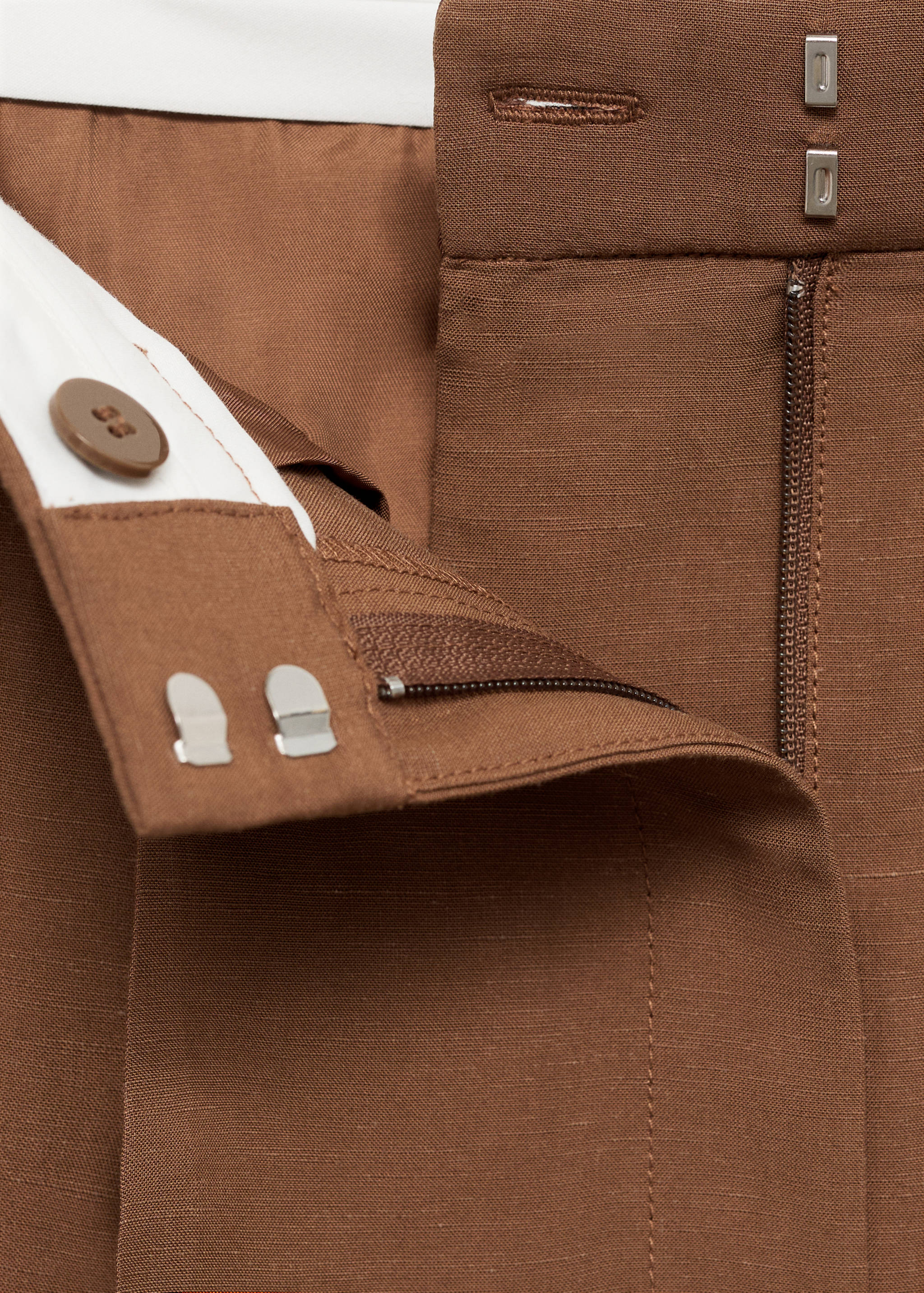 Calções de fato com mistura de linho - Pormenor do artigo 0