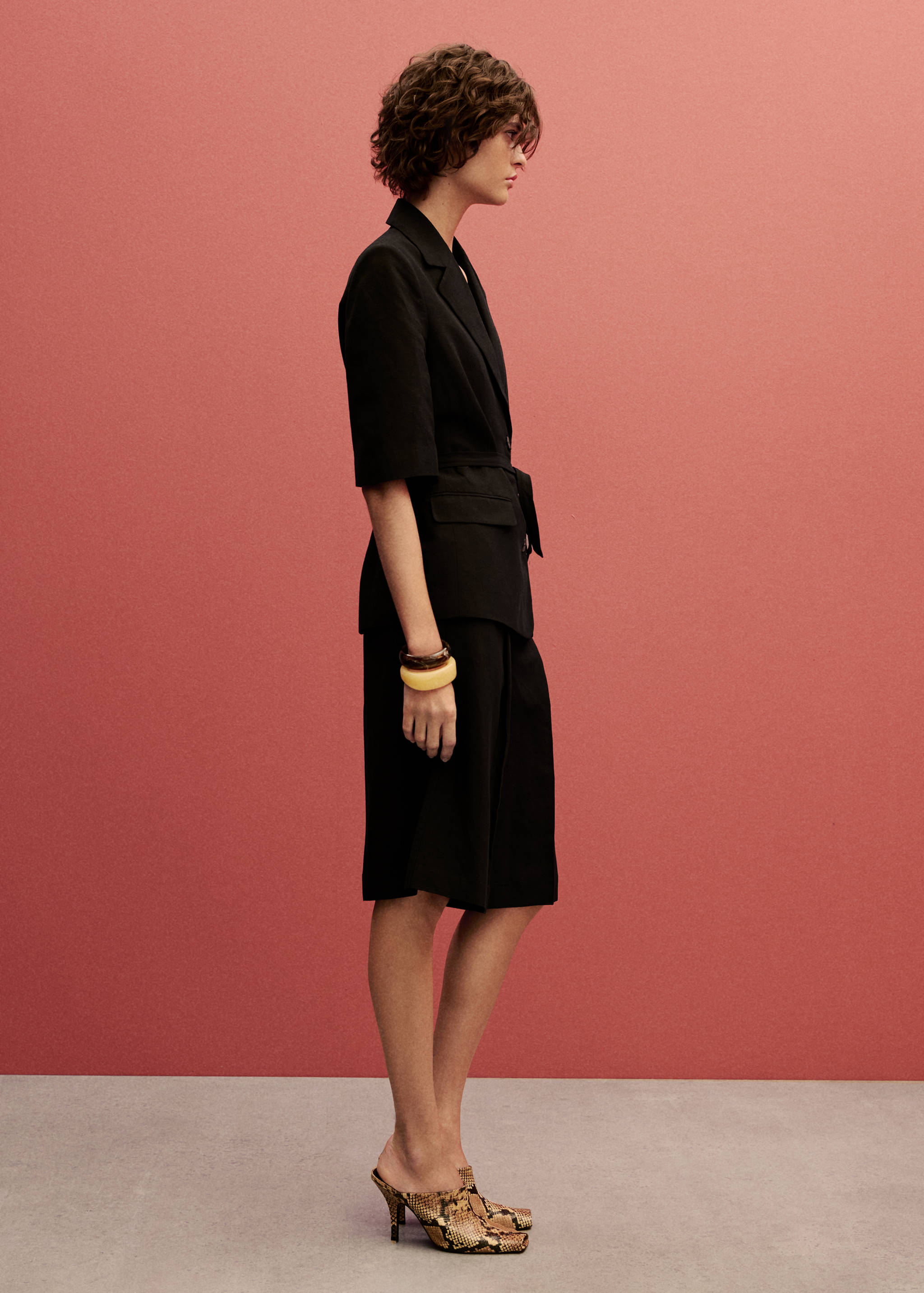 Calções de fato com mistura de linho - Pormenor do artigo 2