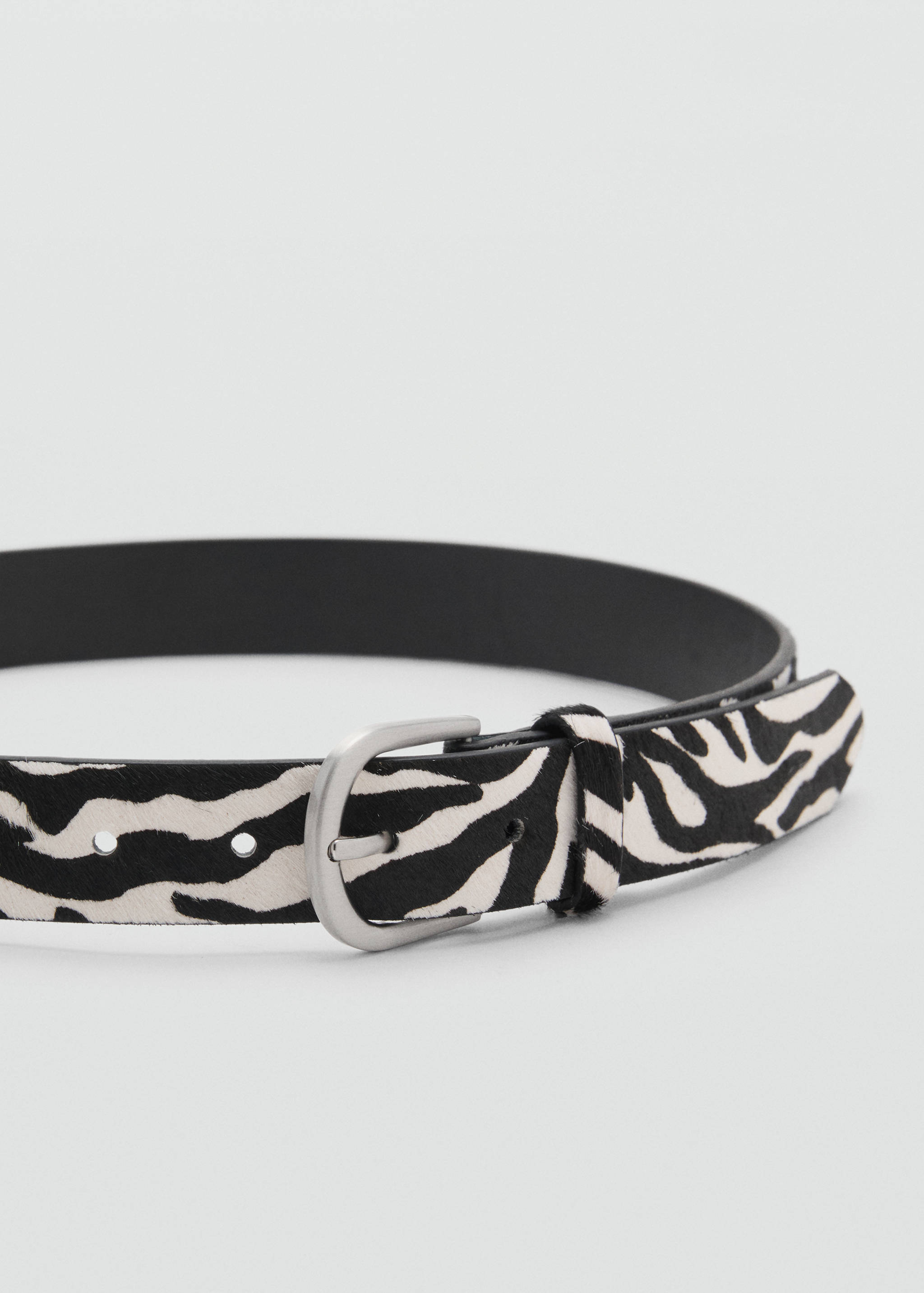 Zebra-print fur belt - Medium plane