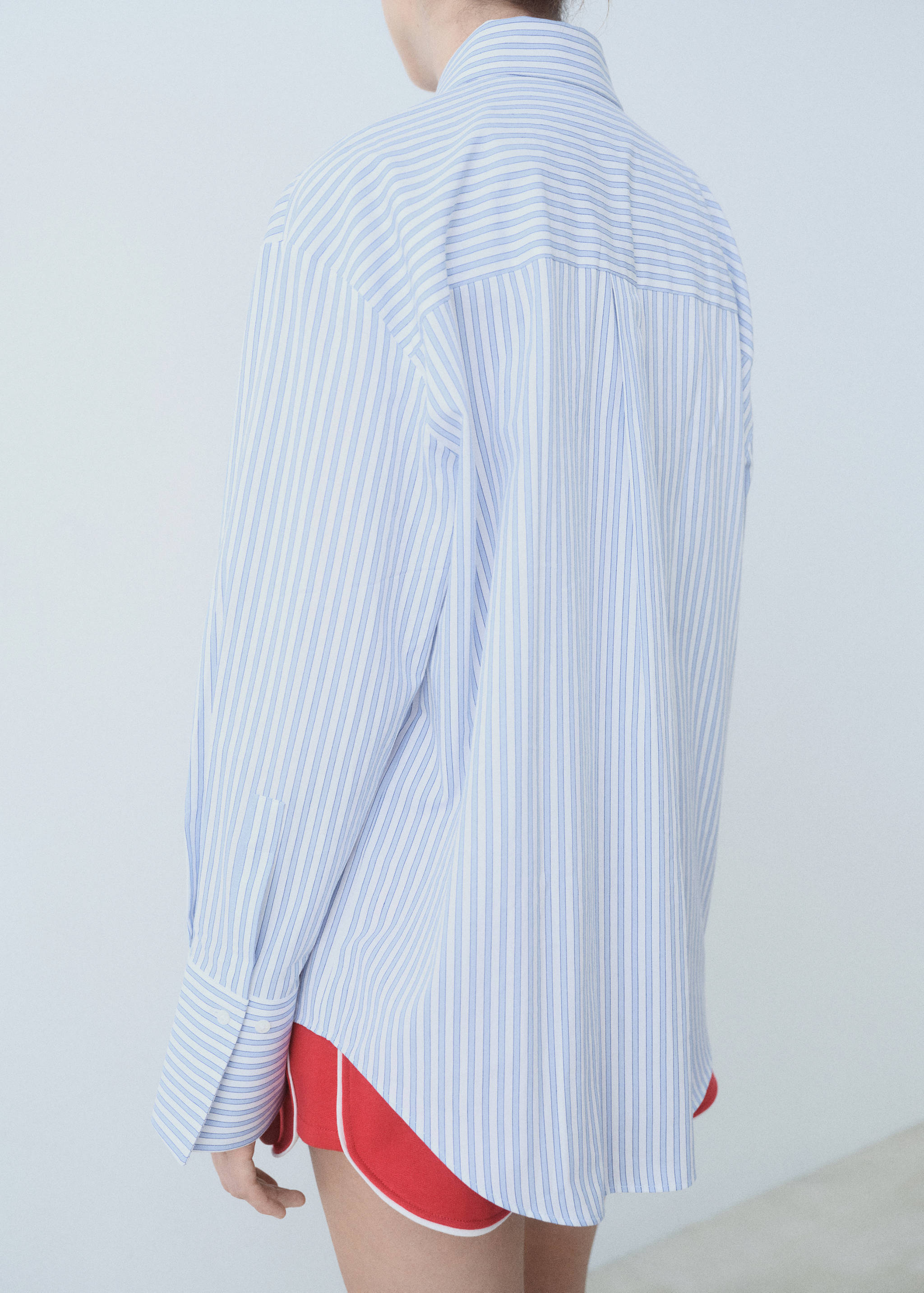 Chemise popeline rayures avec message brodé - Verso de l’article