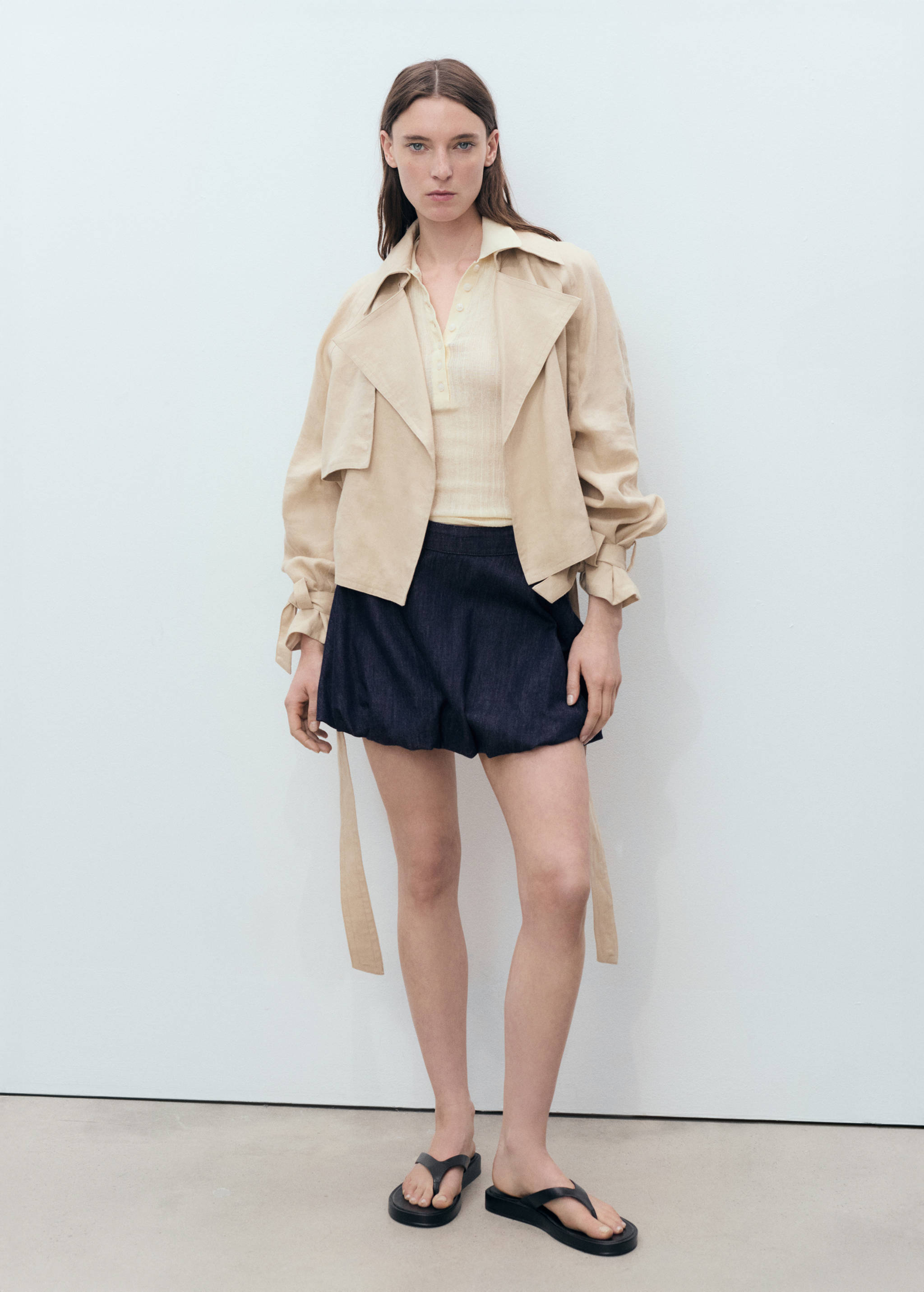 Balloon denim skirt - General plane