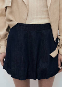 Balloon denim skirt — Open Blue 4
