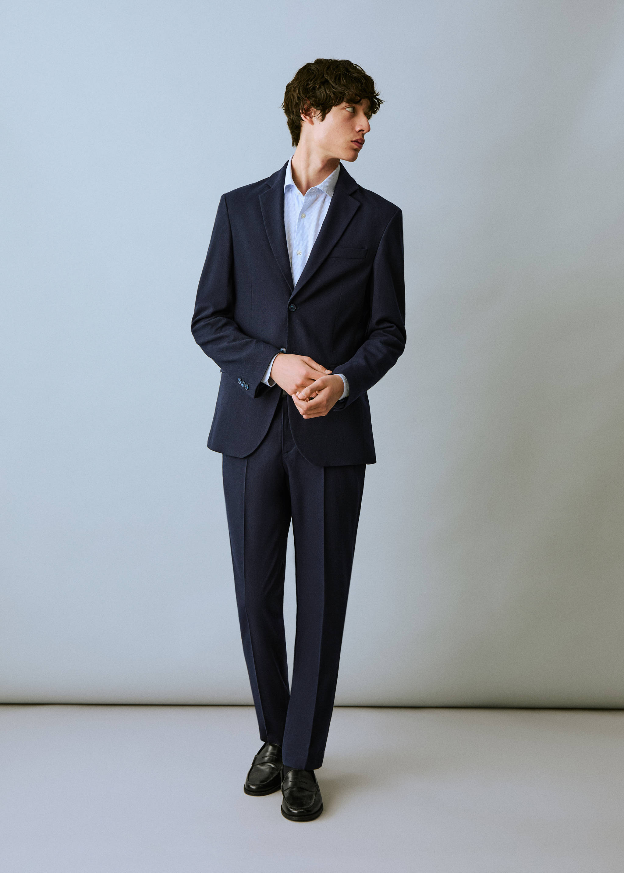 Americana slim fit piqué - Plano general