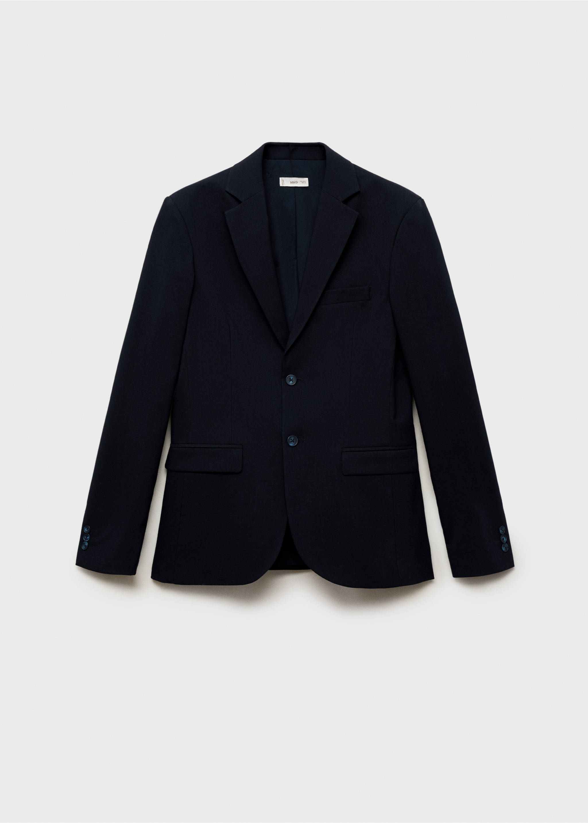 Dark navy blue kids' blazer with notched lapels and two-button closure., Navy. Ref: 87068259-00.