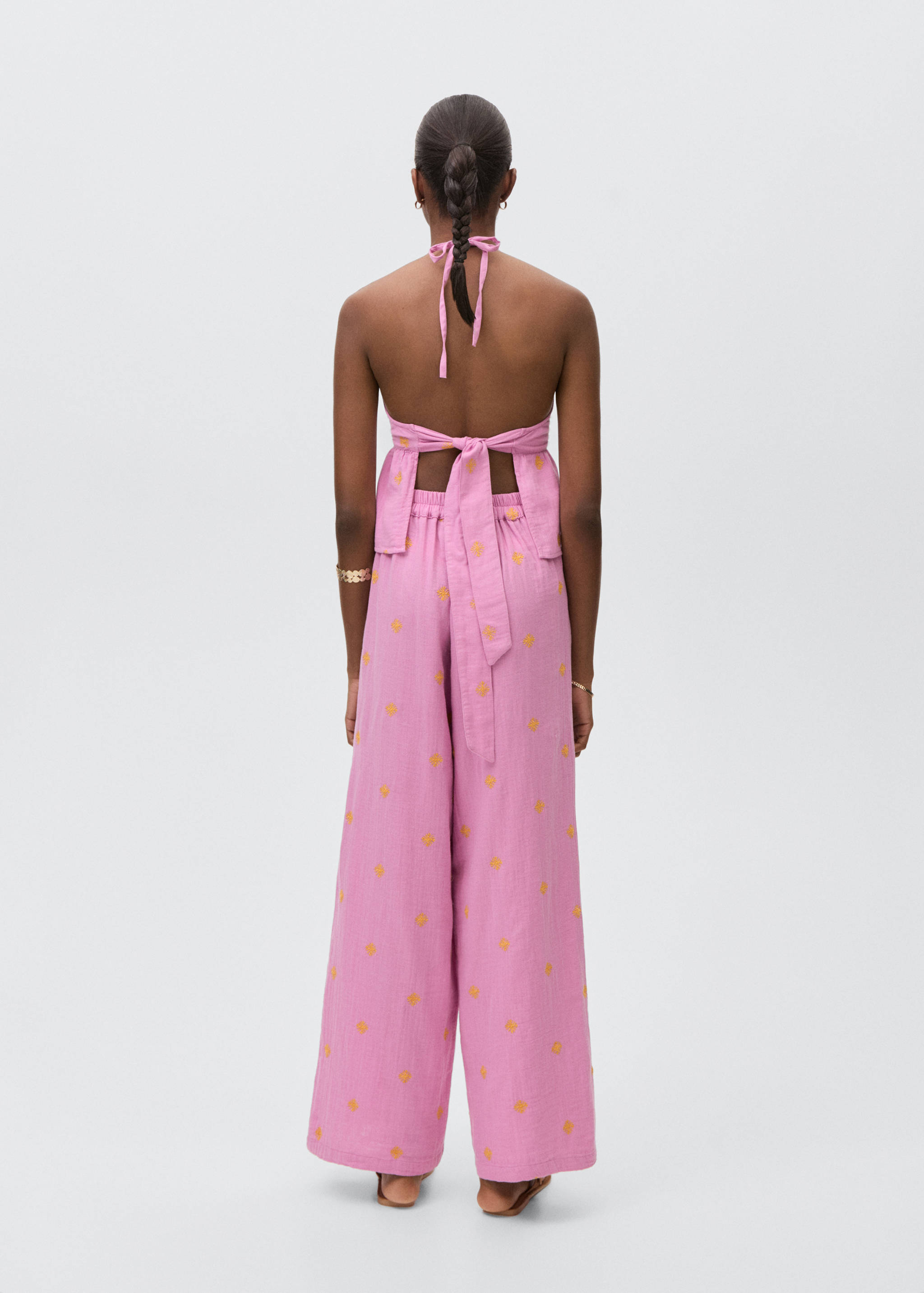 Calças culotte bordadas - Verso do artigo