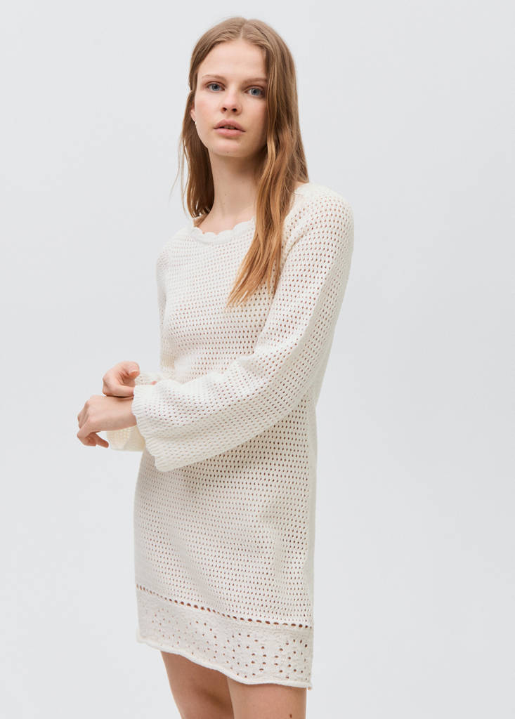 Vestido punto calado — Off White