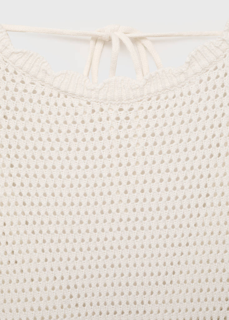 Vestido punto calado — Off White