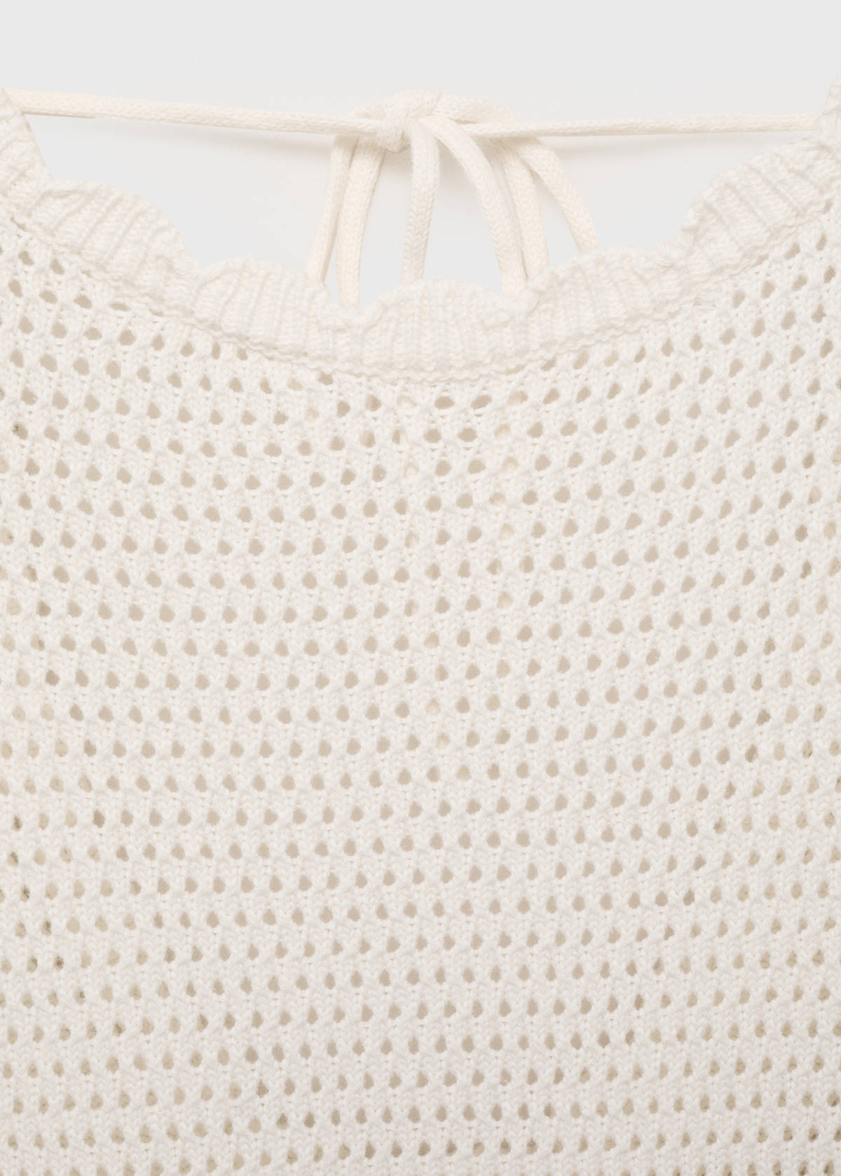 Vestido punto calado — Off White