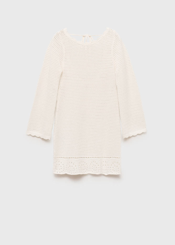 Vestido punto calado — Off White