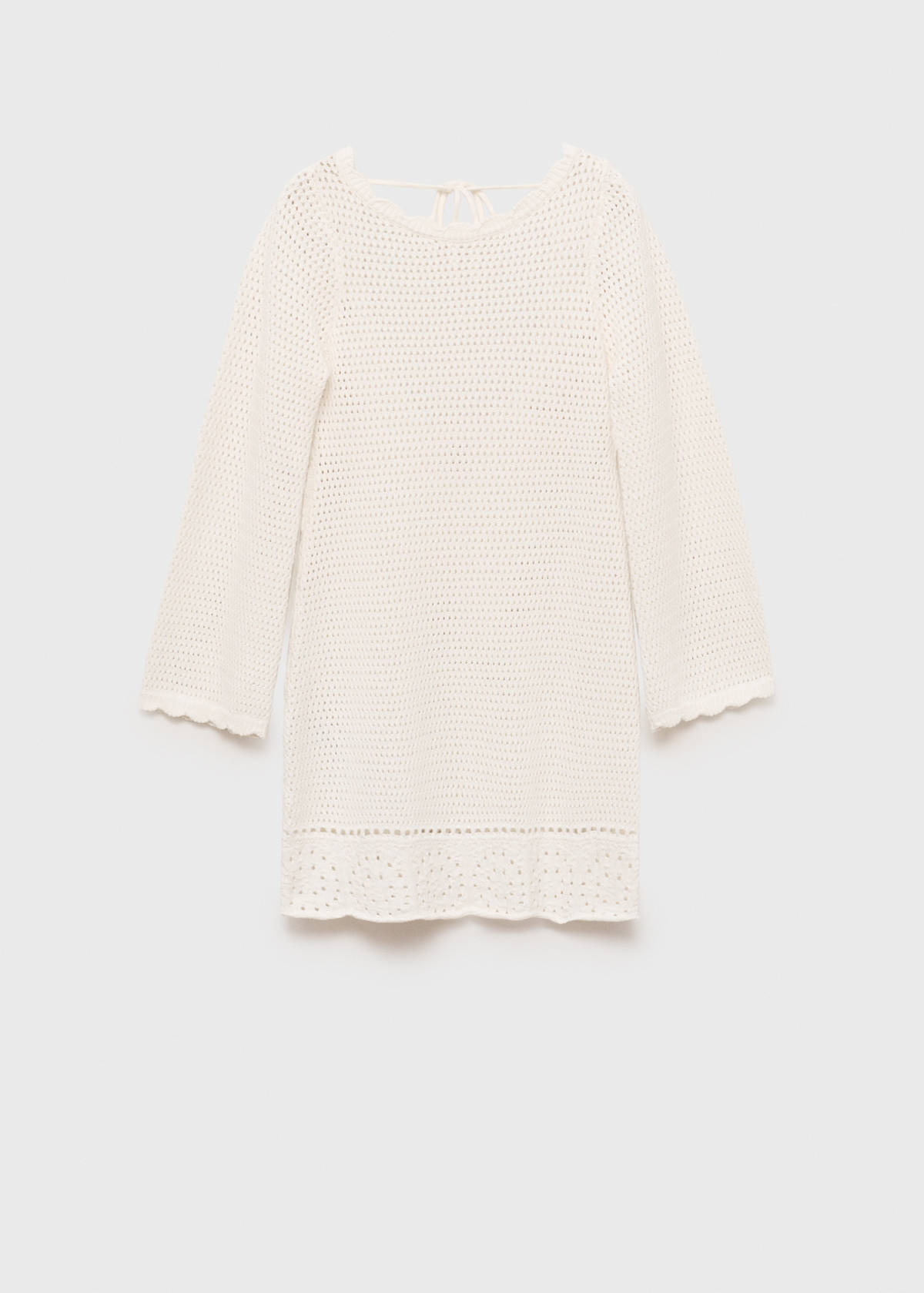 Vestido punto calado — Off White