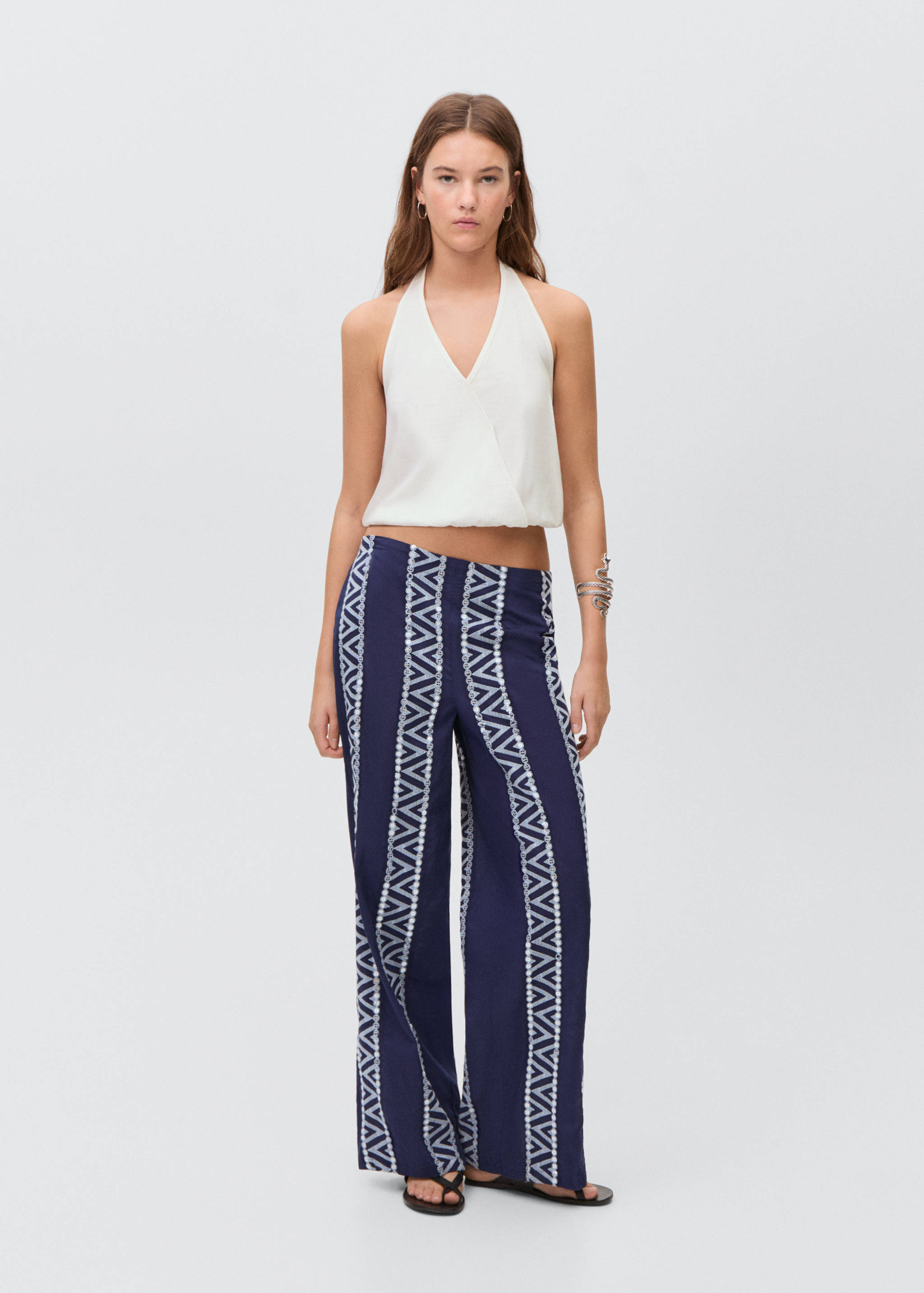 Top cruzado cuello halter - Plano general