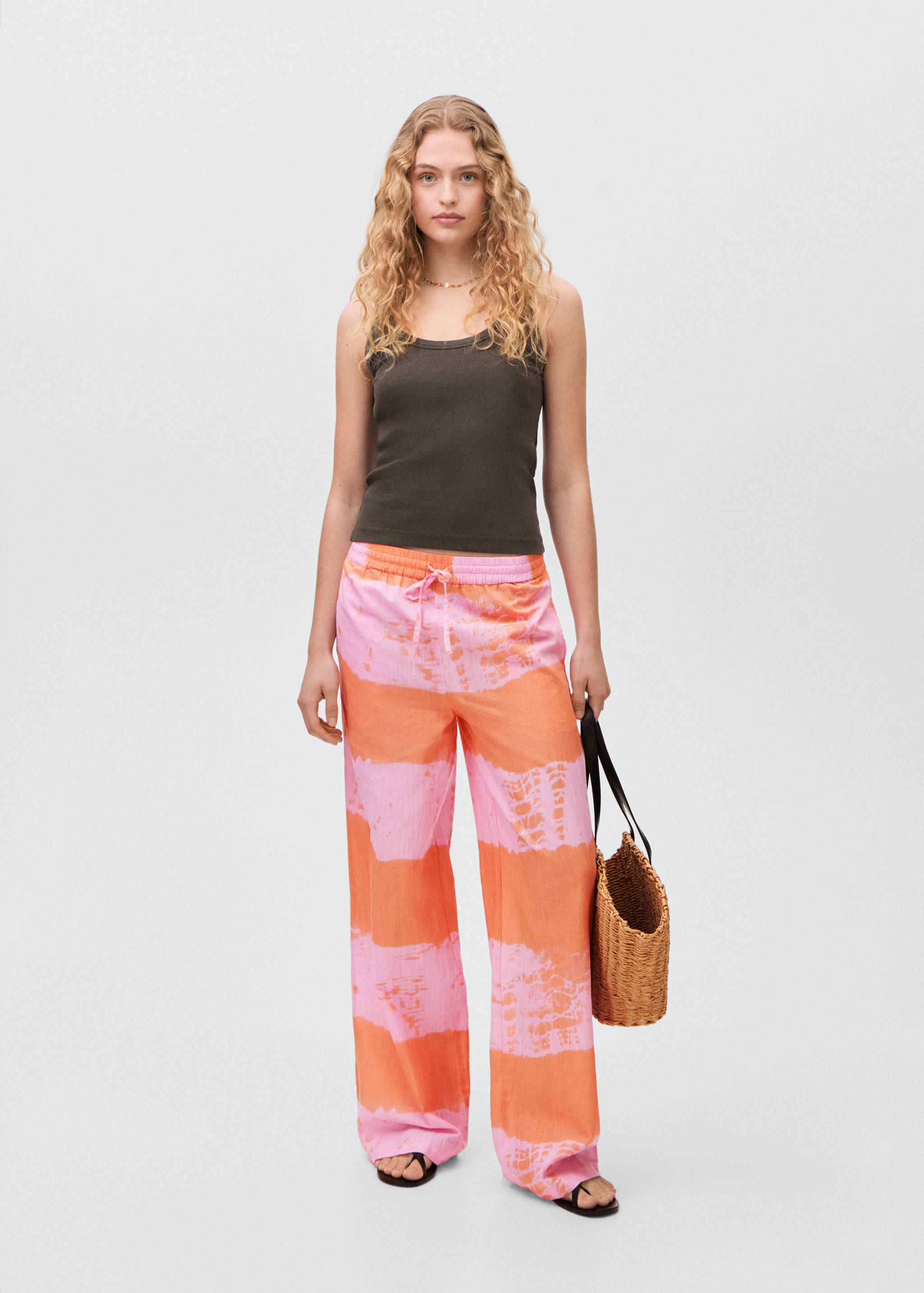 Printed straight trousers - General plane