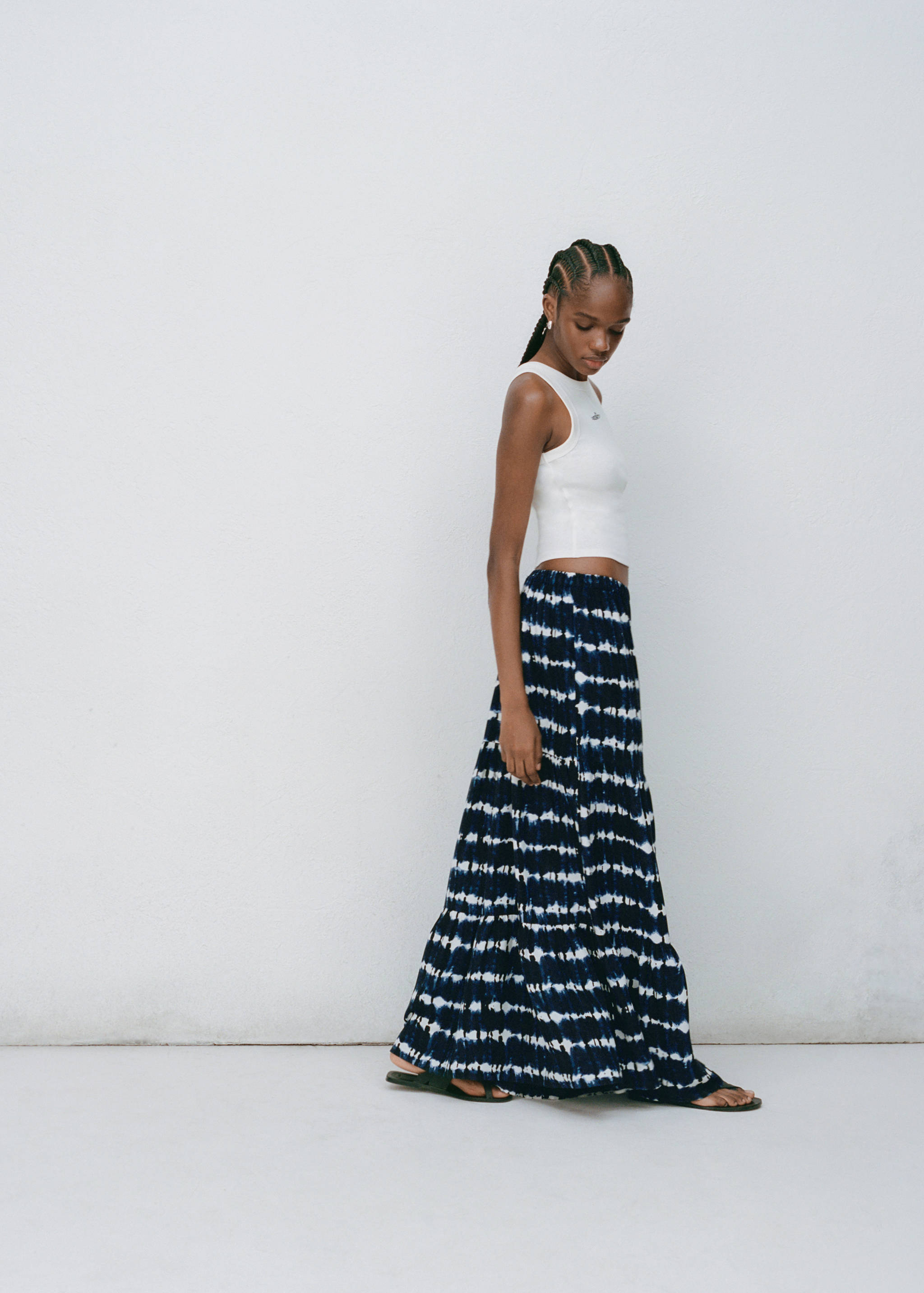 Long tie-dye skirt - Details of the article 5