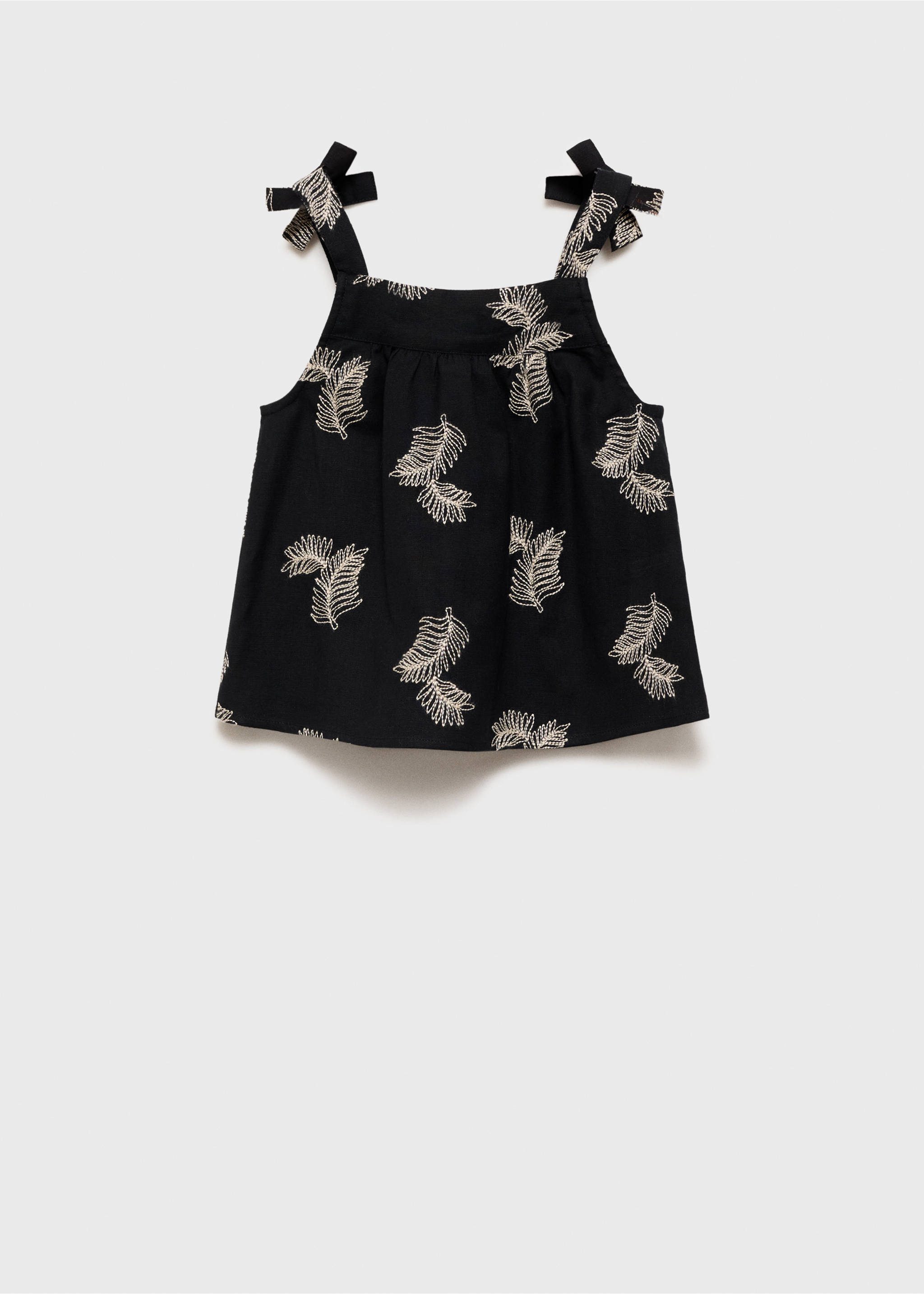 Blusa detalles bordados - Reverso del artículo, Negro. Ref: 87068269-00.