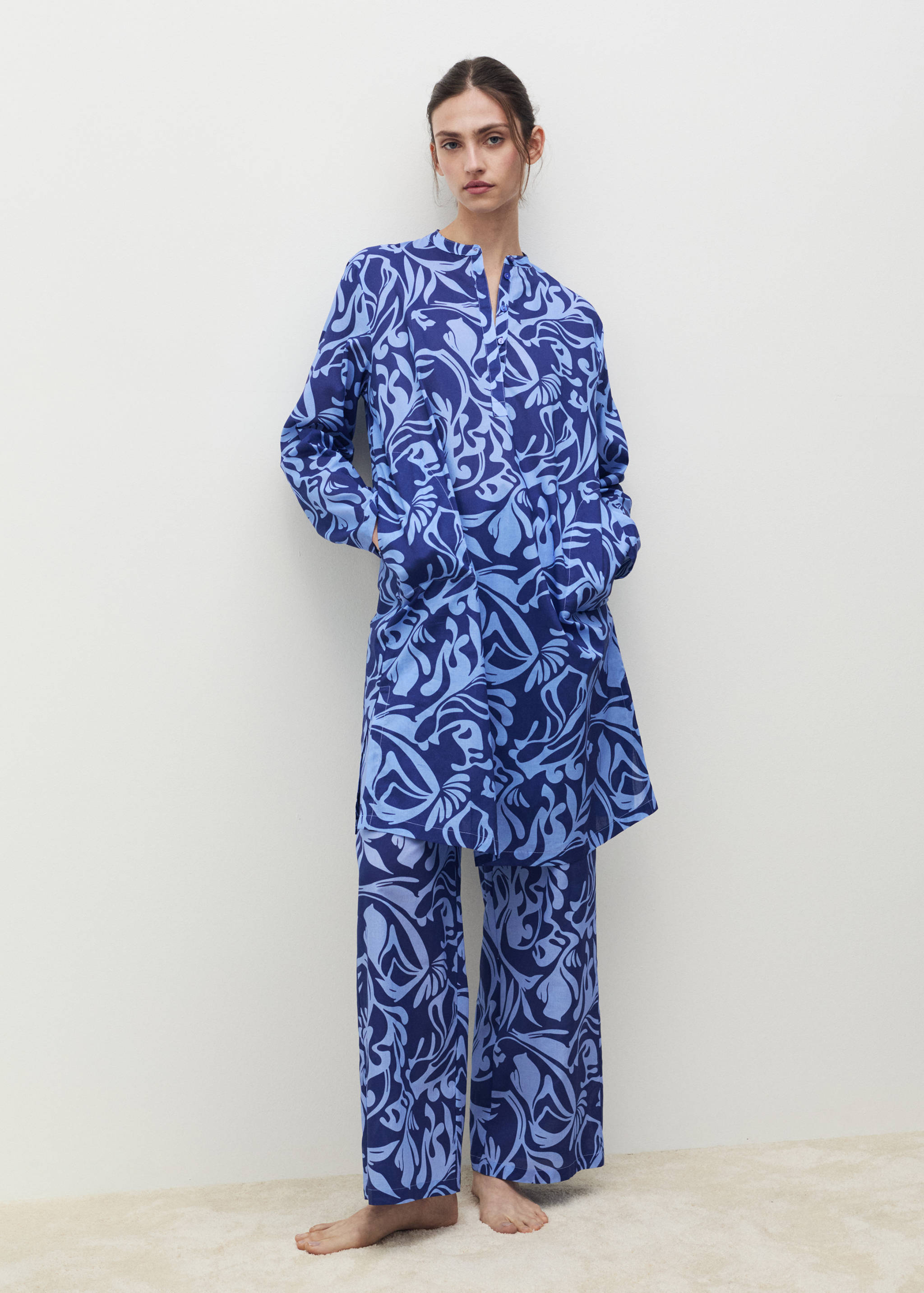 Cotton two-tone printed pants - Details of the article 2