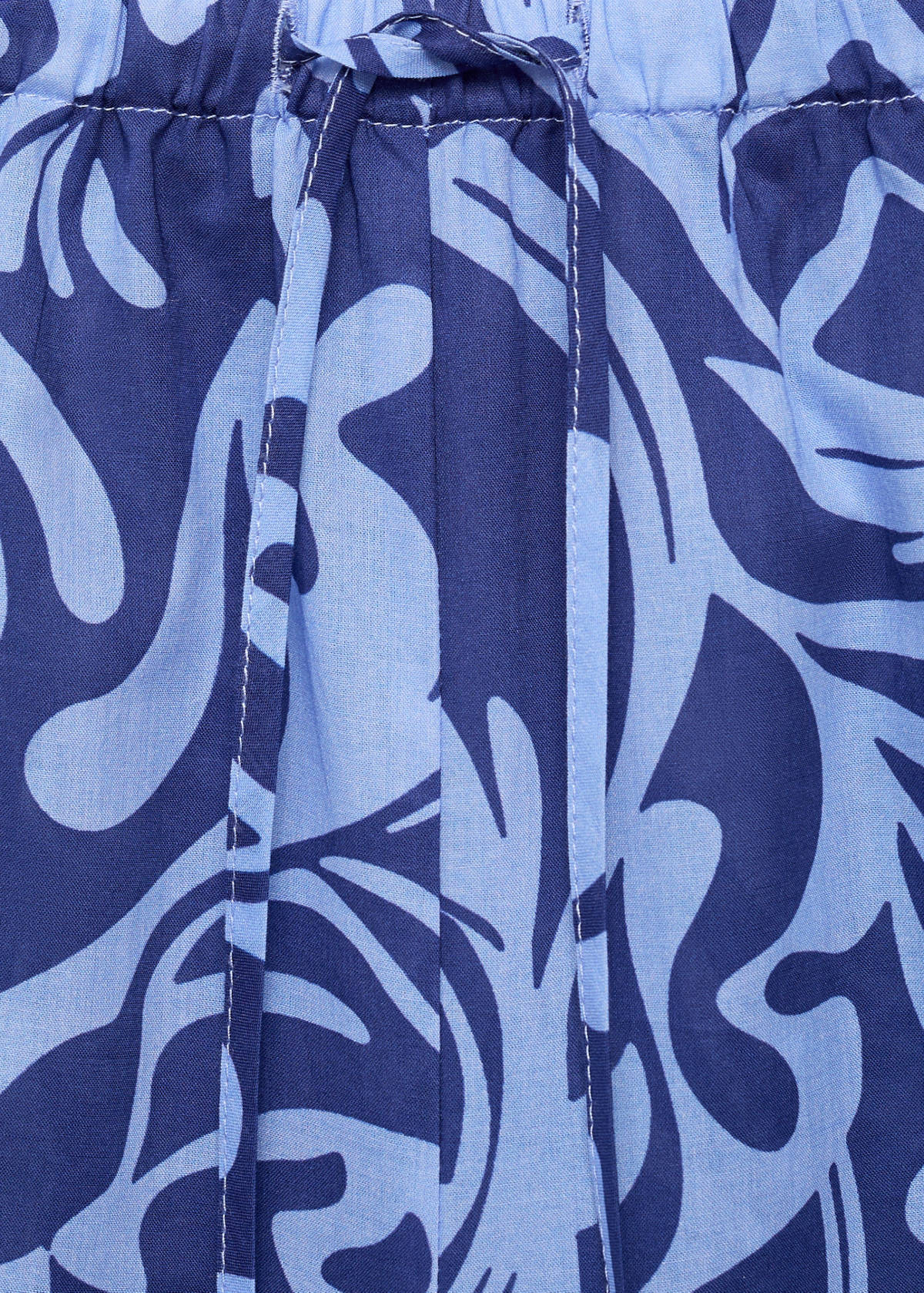Cotton two-tone printed trousers — Blue
