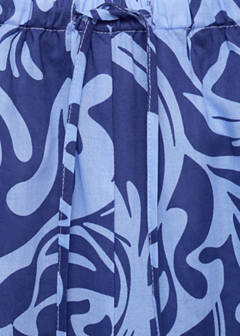 Cotton two-tone printed trousers — Blue 9