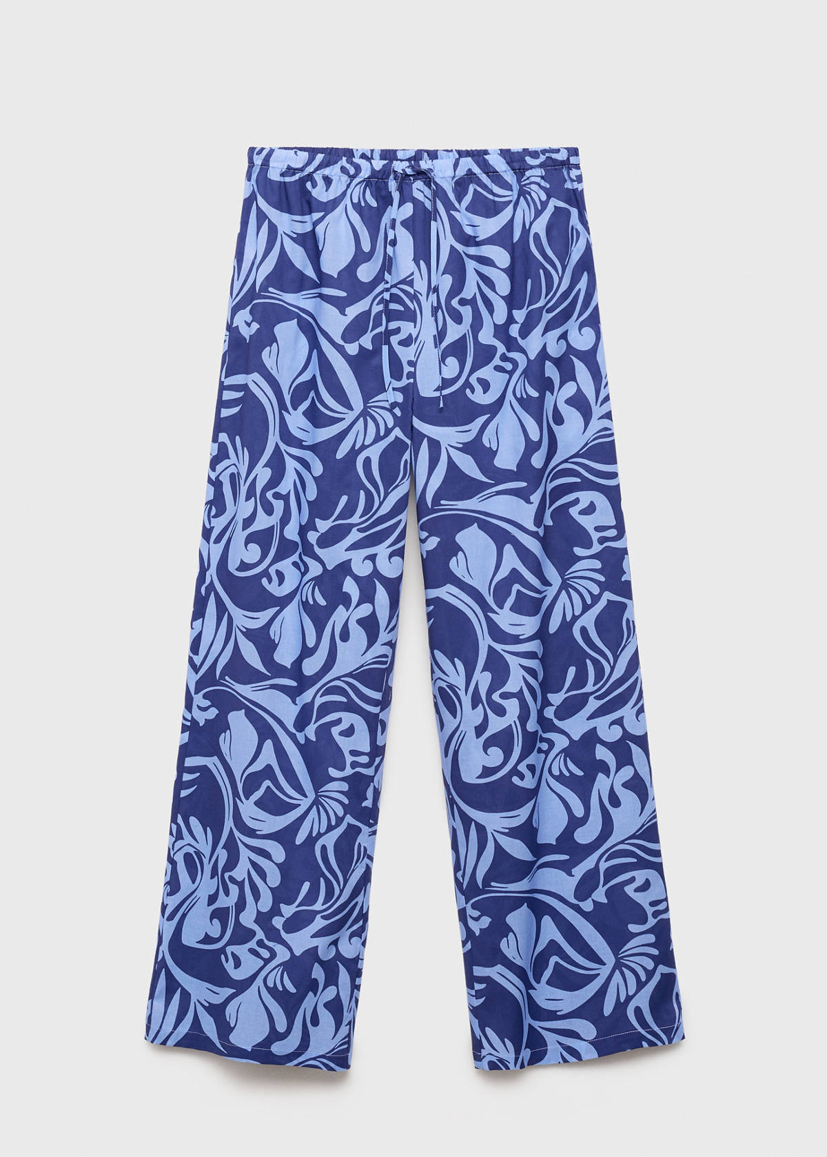 Cotton two-tone printed trousers — Blue