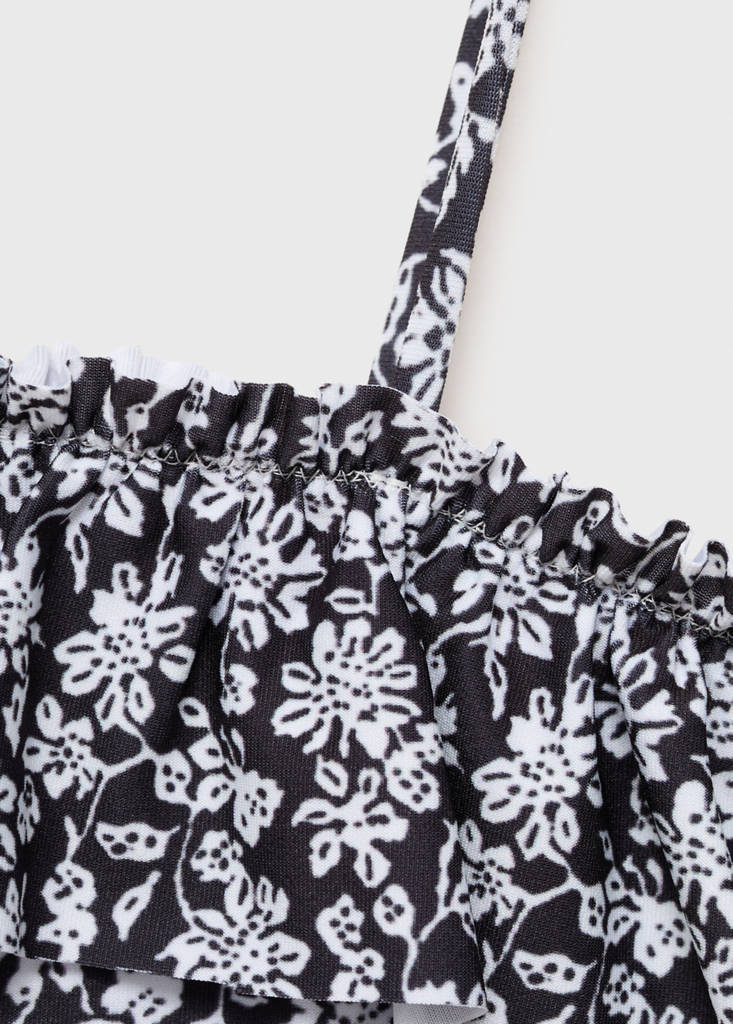 Floral print swimsuit — Black