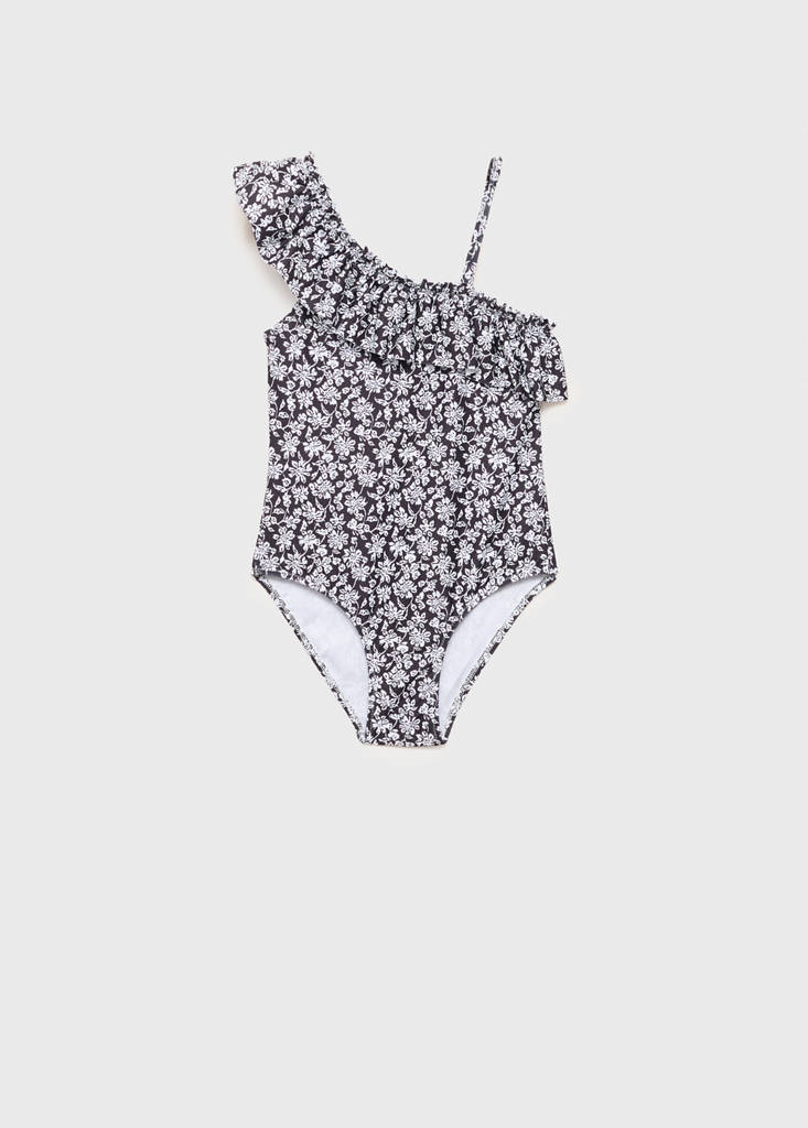 Floral print swimsuit — Black