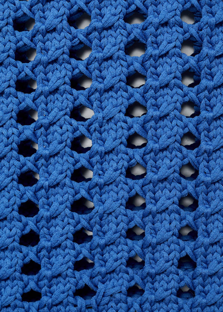 Short-sleeved crochet sweater — Blue