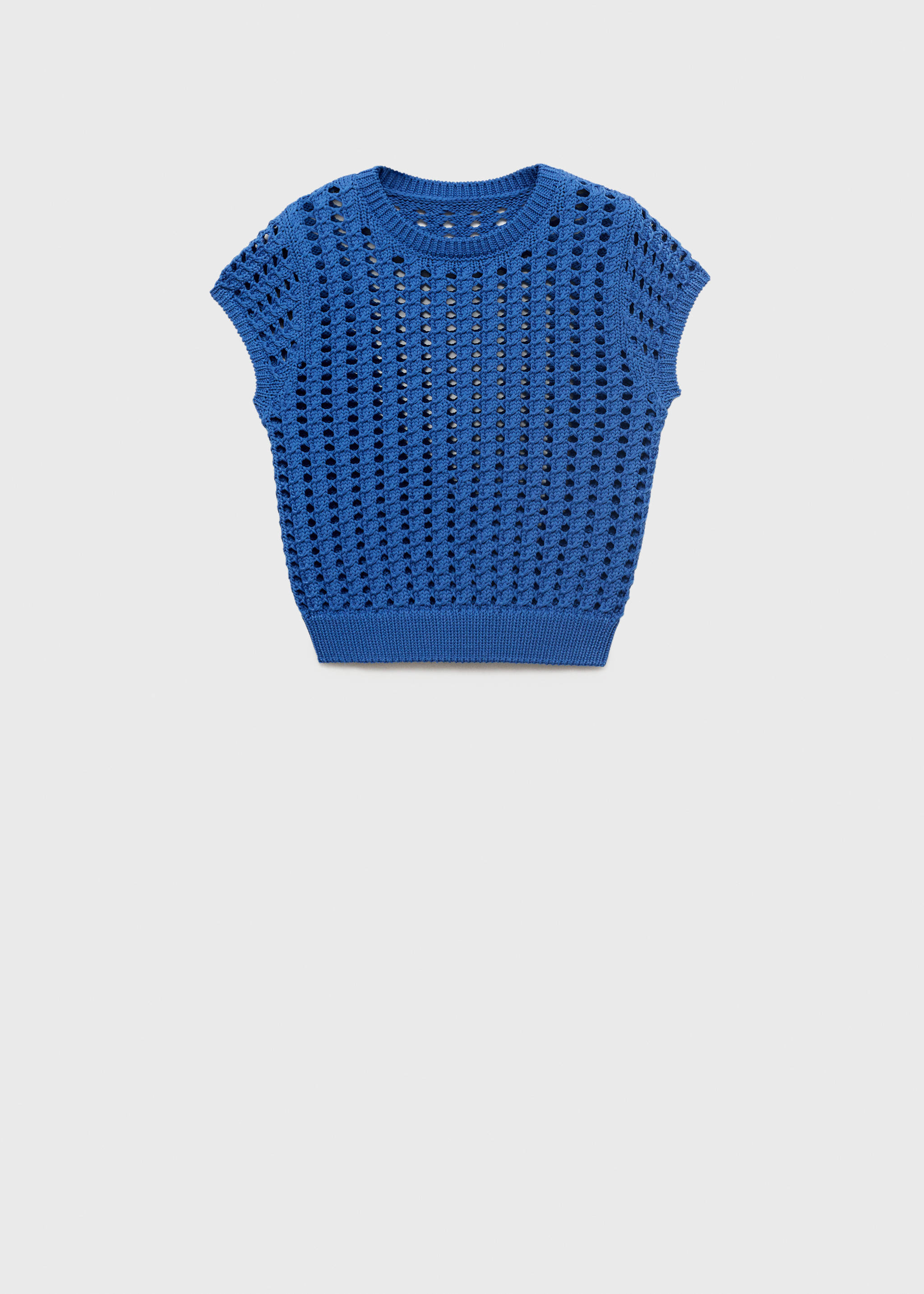 Short-sleeved crochet sweater - Article without model