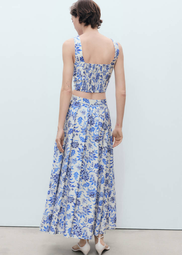 Long floral flared skirt thumbnail 3