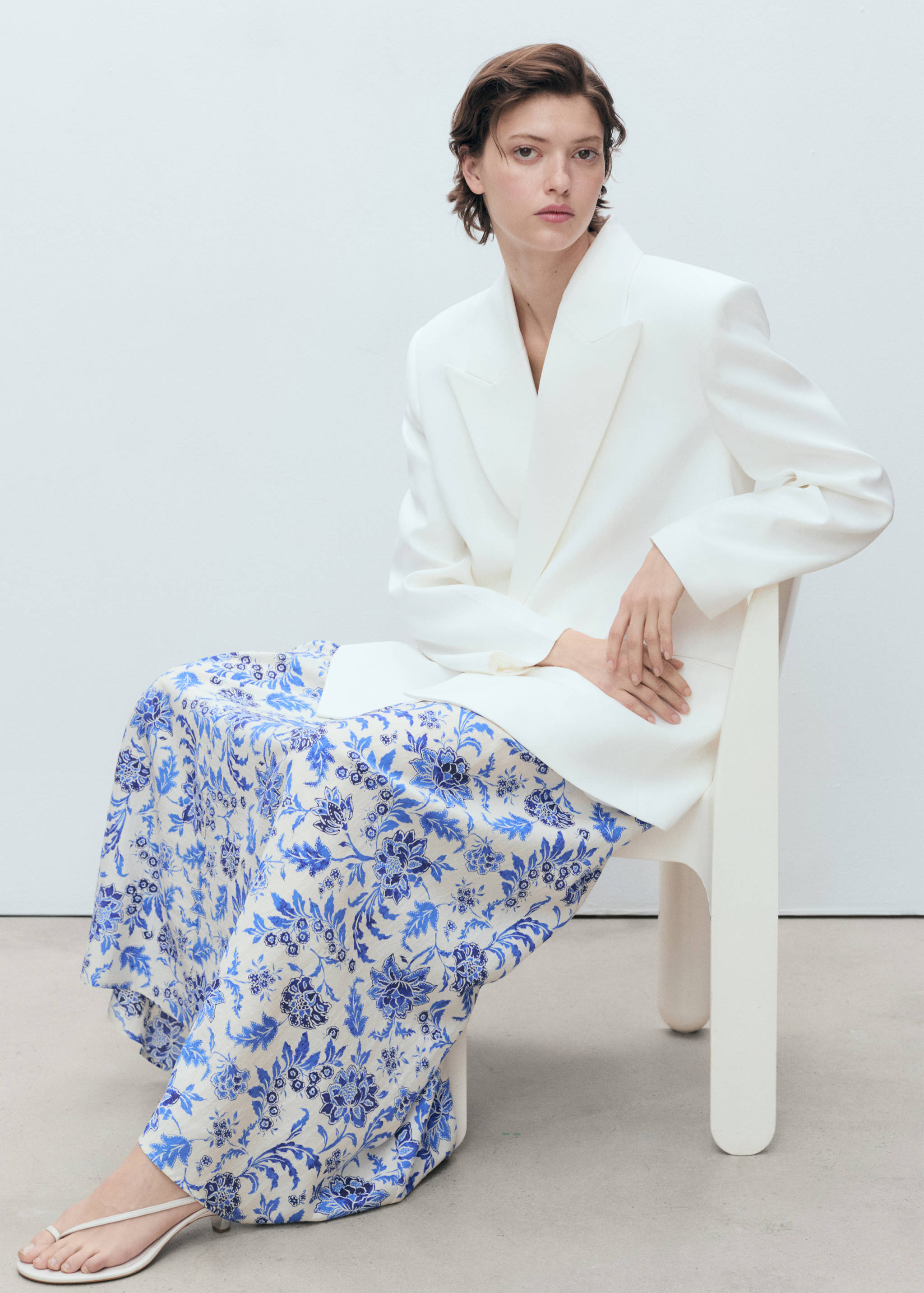 Long floral flared skirt - Details of the article 2