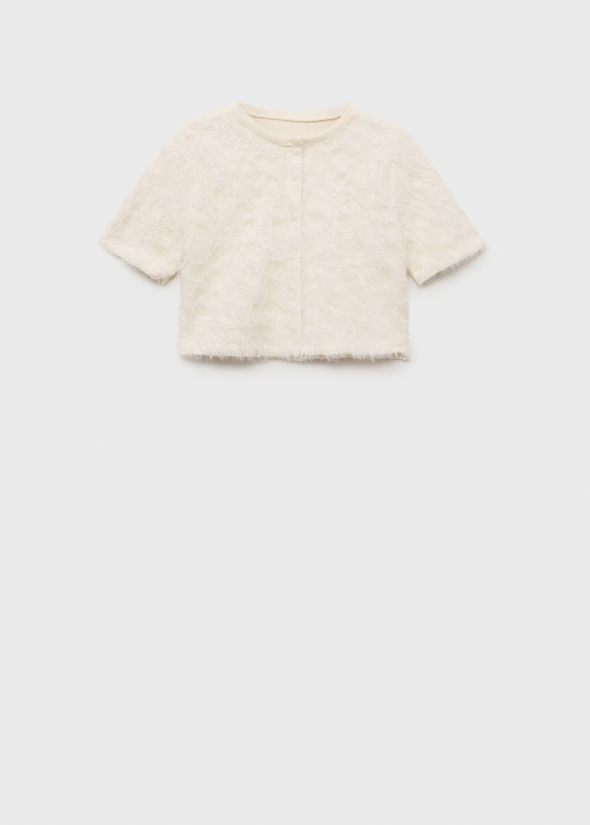 针织短款开襟毛衣 - null