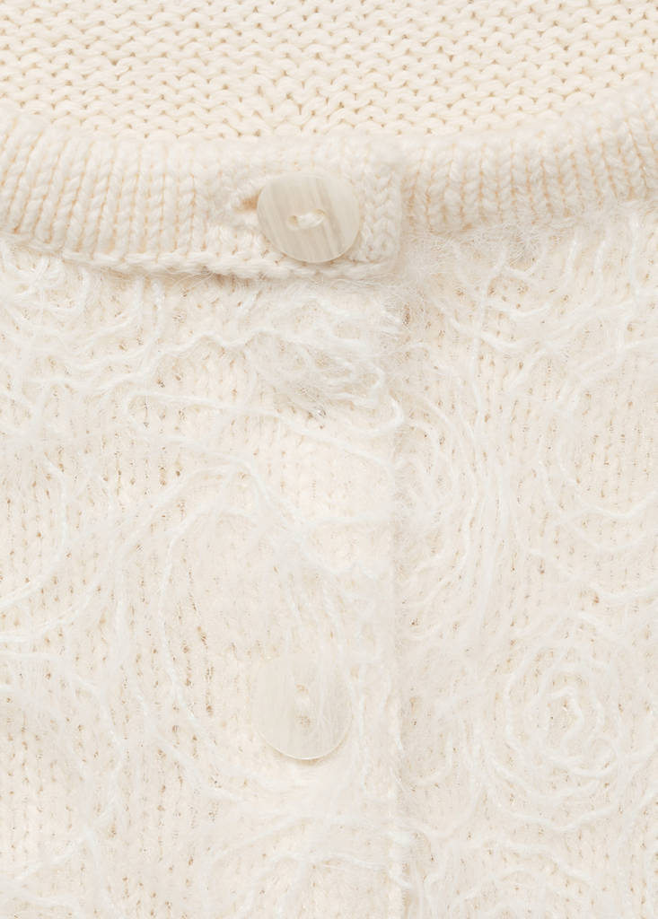 Knitted cropped cardigan — Beige