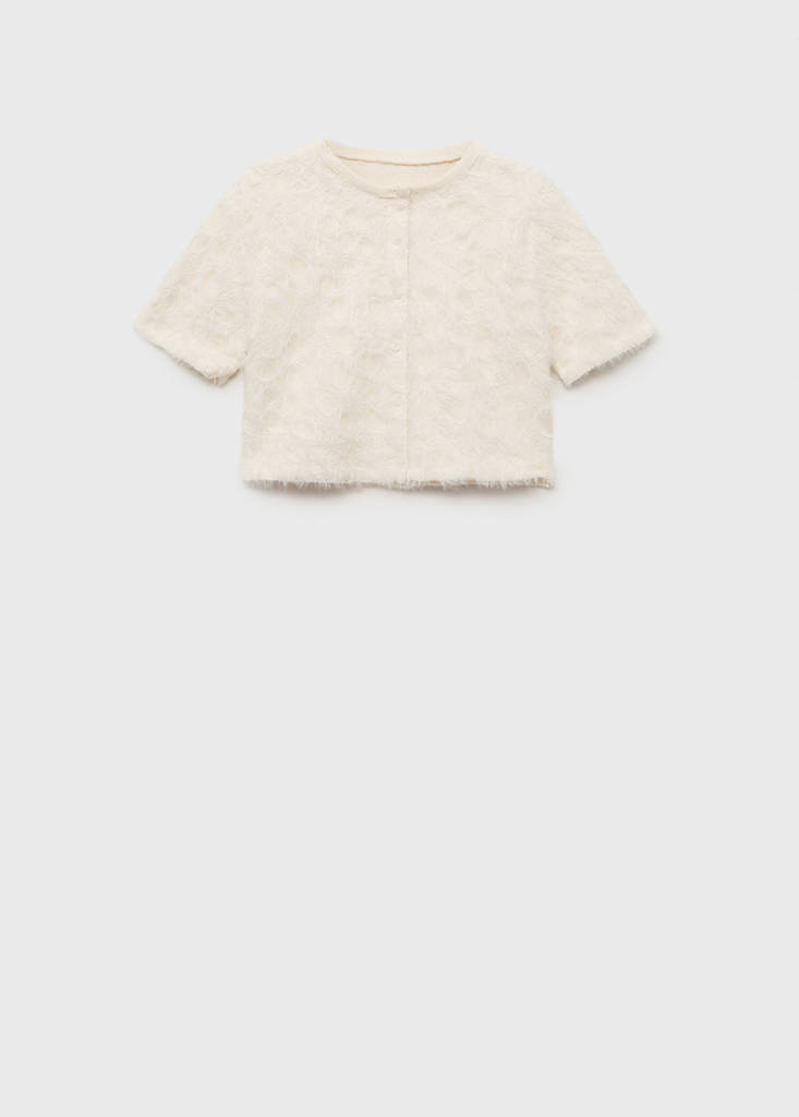 Knitted cropped cardigan — Beige