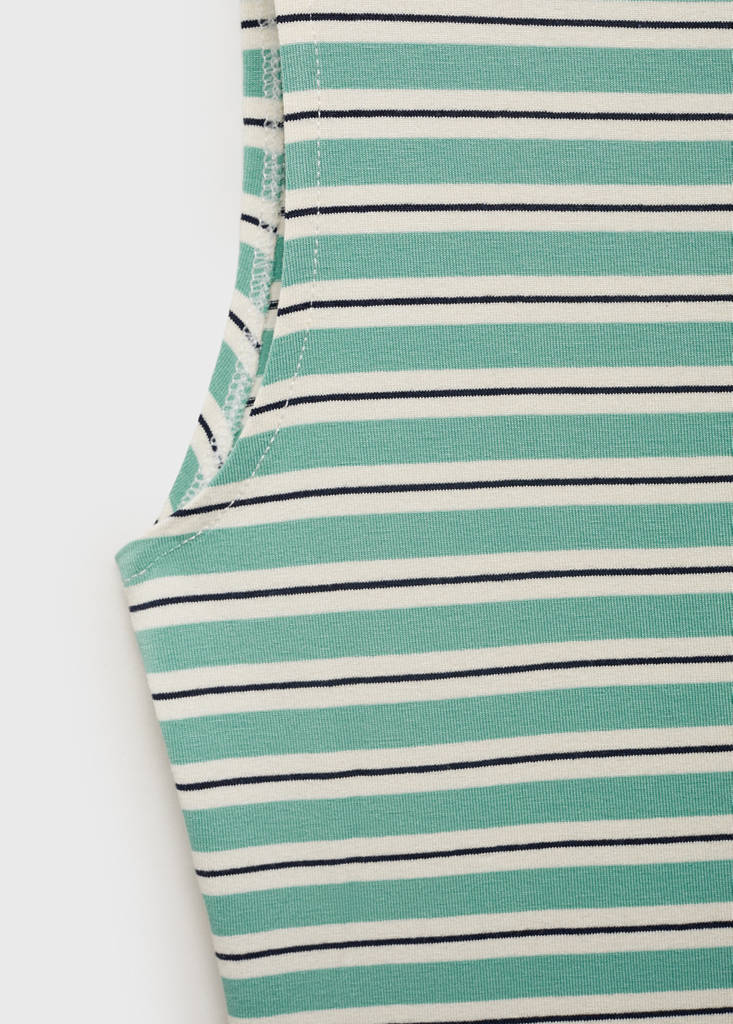 Striped boat-neck top — Green
