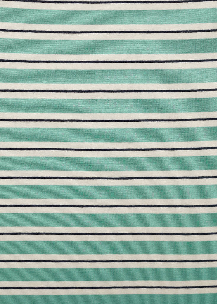 Striped boat-neck top — Green