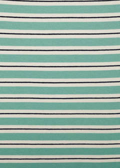 Striped boat-neck top — Green 7