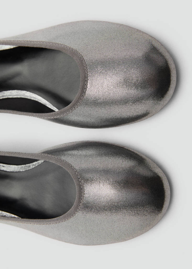 Metallic ballet flats — Dark Silver