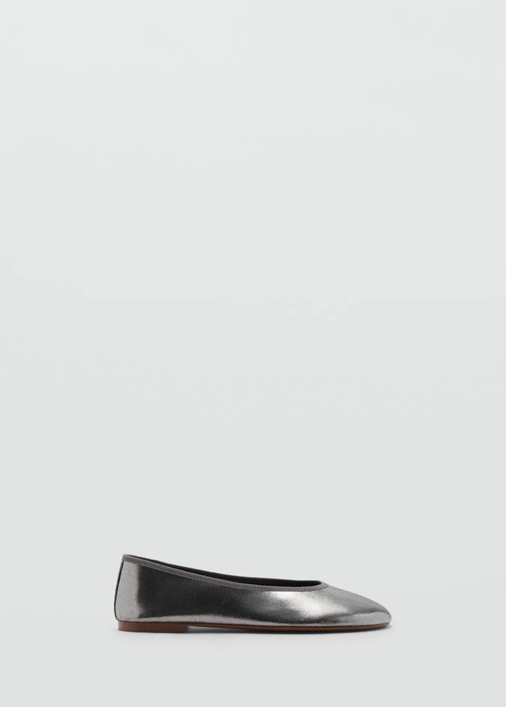 Metallic ballet flats — Dark Silver