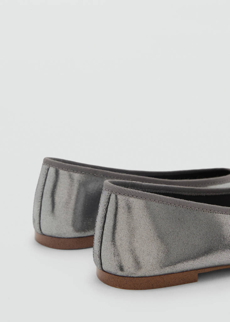 Metallic ballet flats — Dark Silver