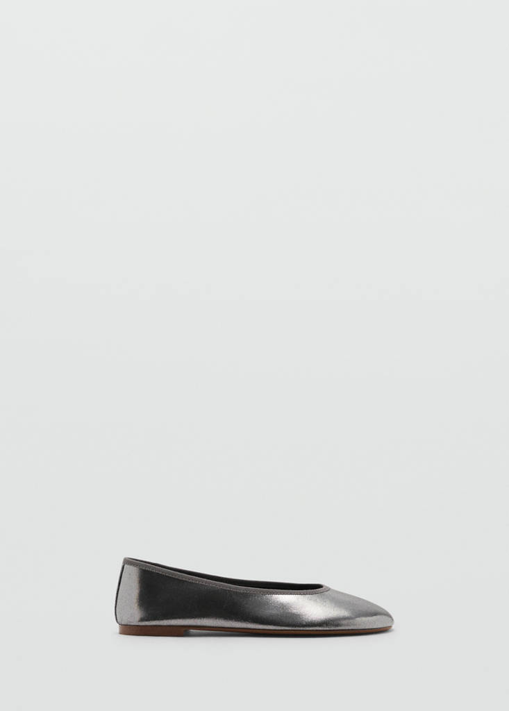 Metallic ballet flats — Dark Silver