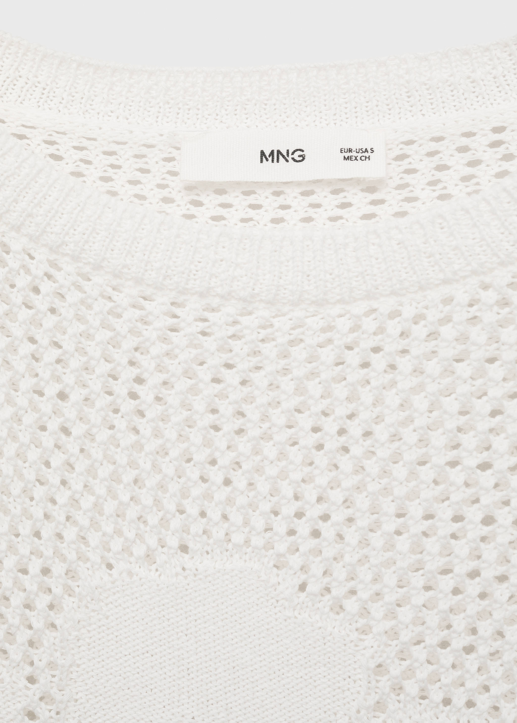 Knitted sweater with flower detail and lace pattern - Details of the article 0