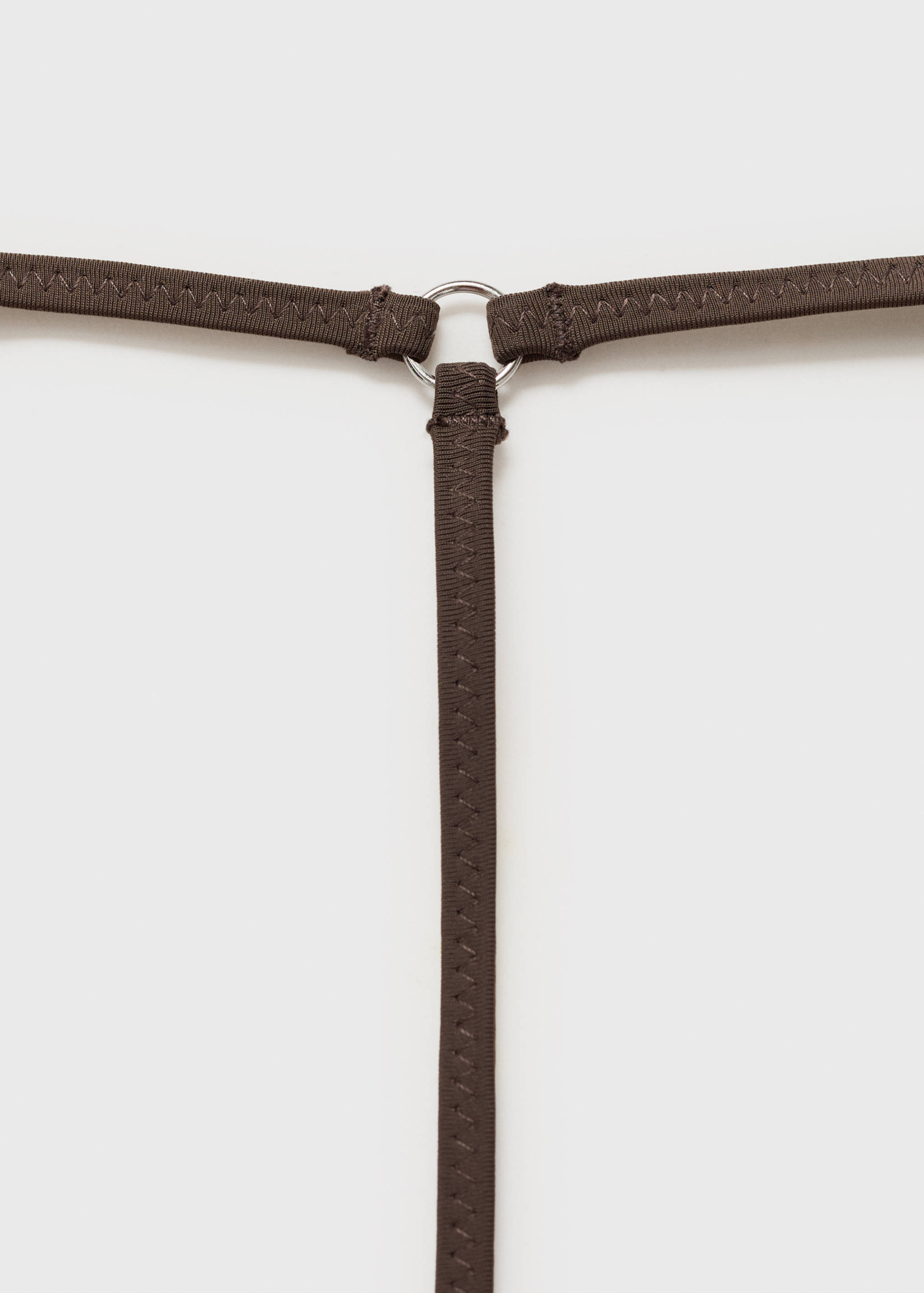 V-neck swimsuit with contrasting trim - Details of the article 0