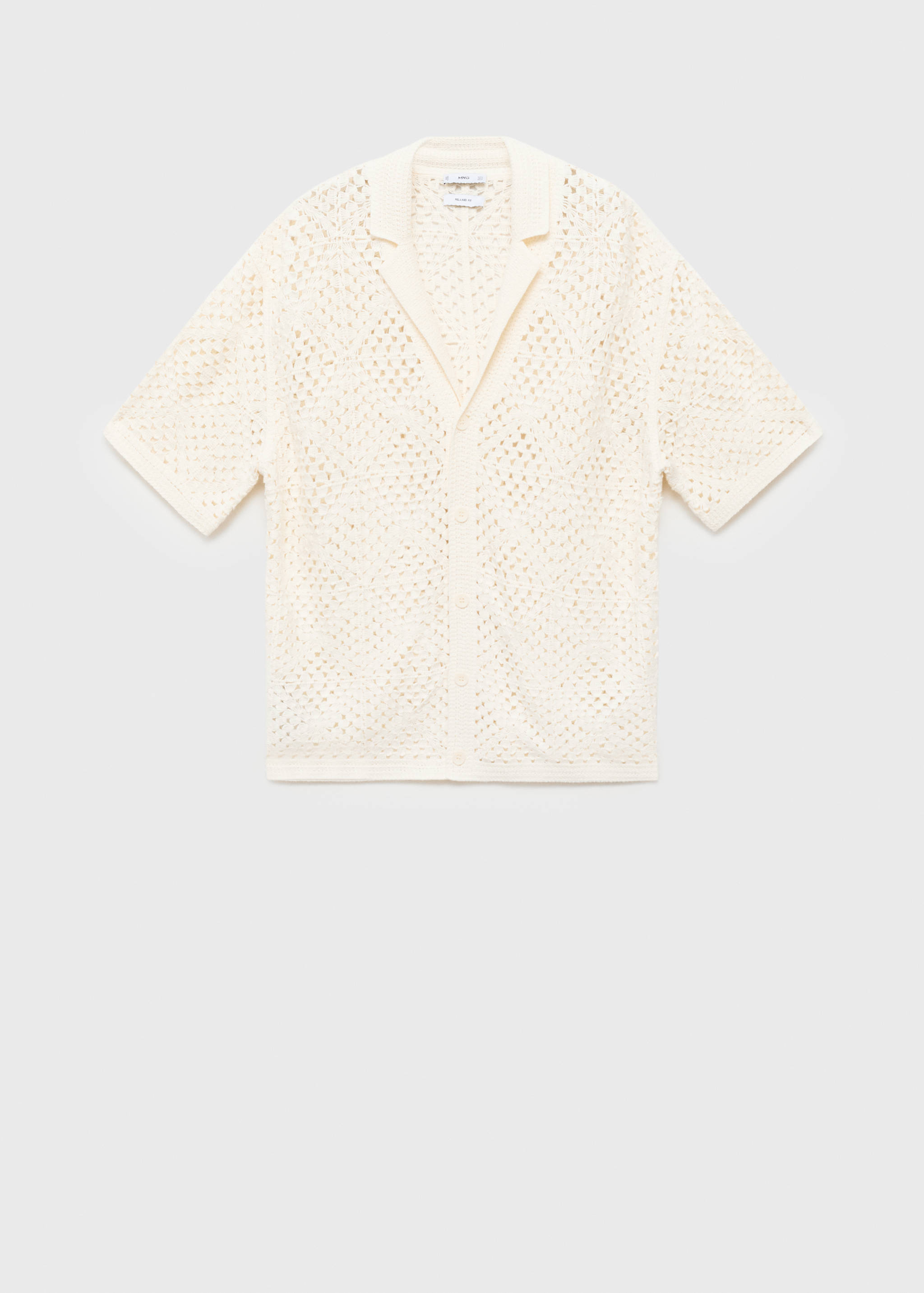 Bowling shirt with crochet structure - Article without model