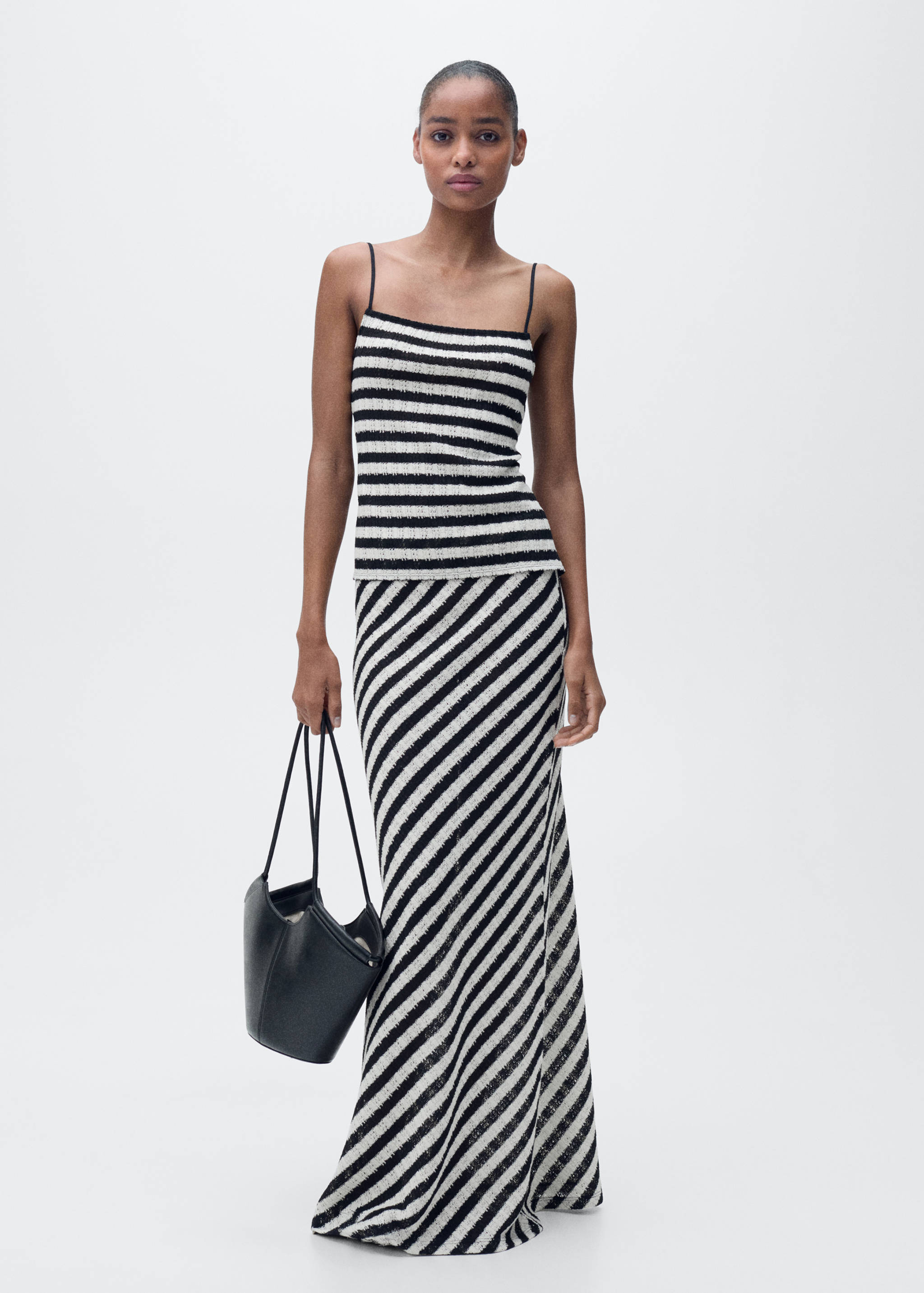 Striped knitted fitted top - General plane