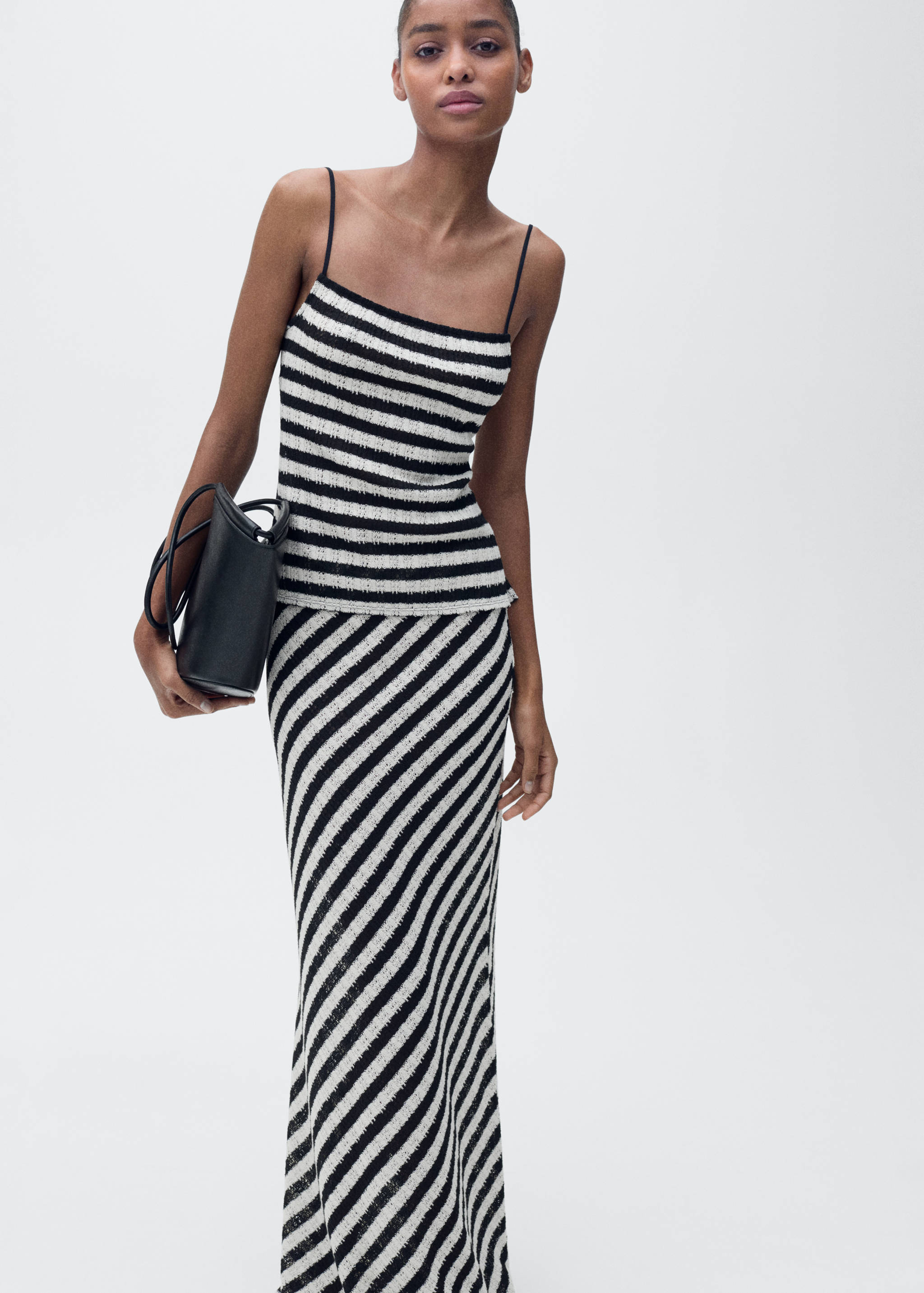 Striped knitted fitted top - Medium plane