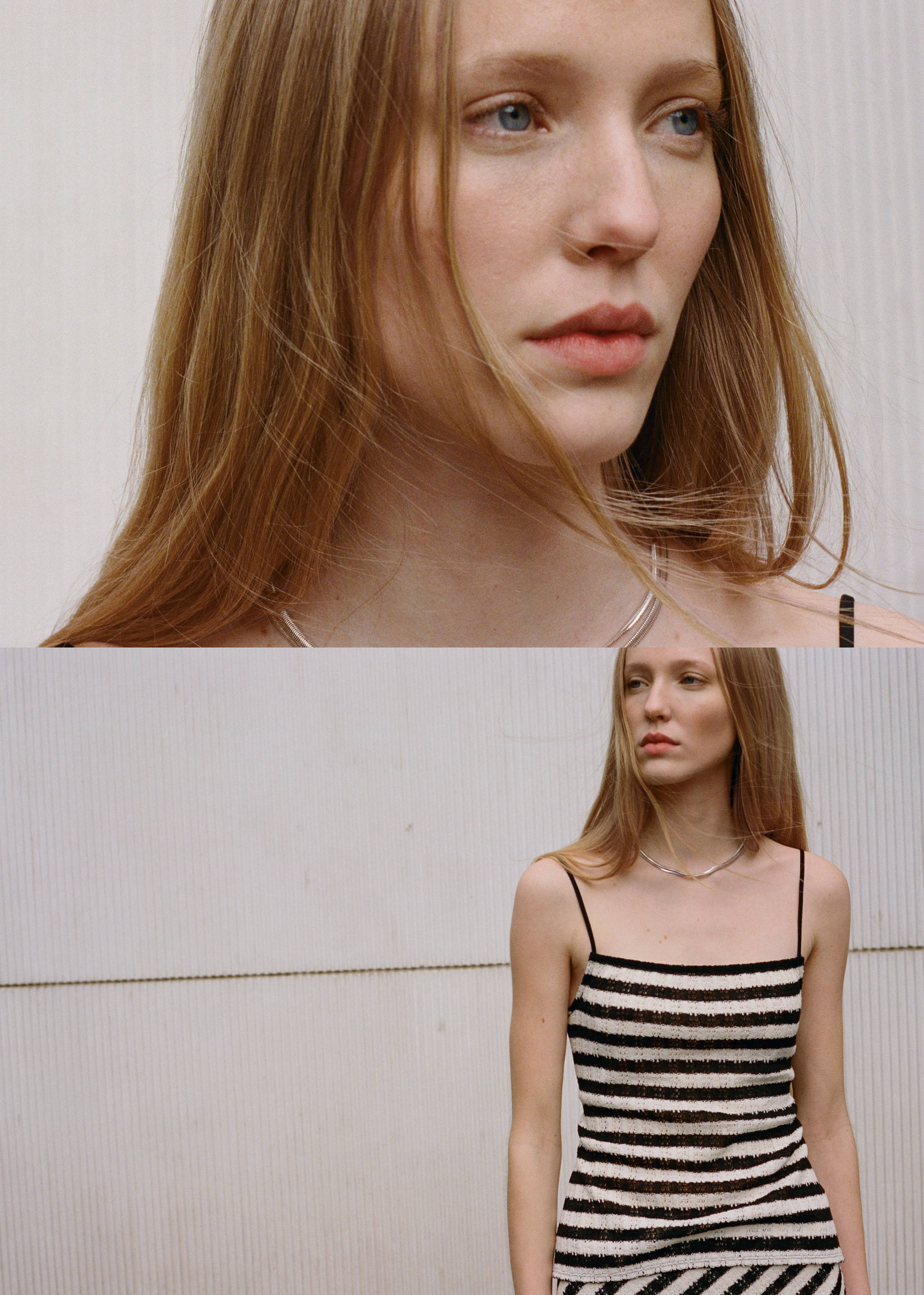 Striped knitted fitted top - Details of the article 6