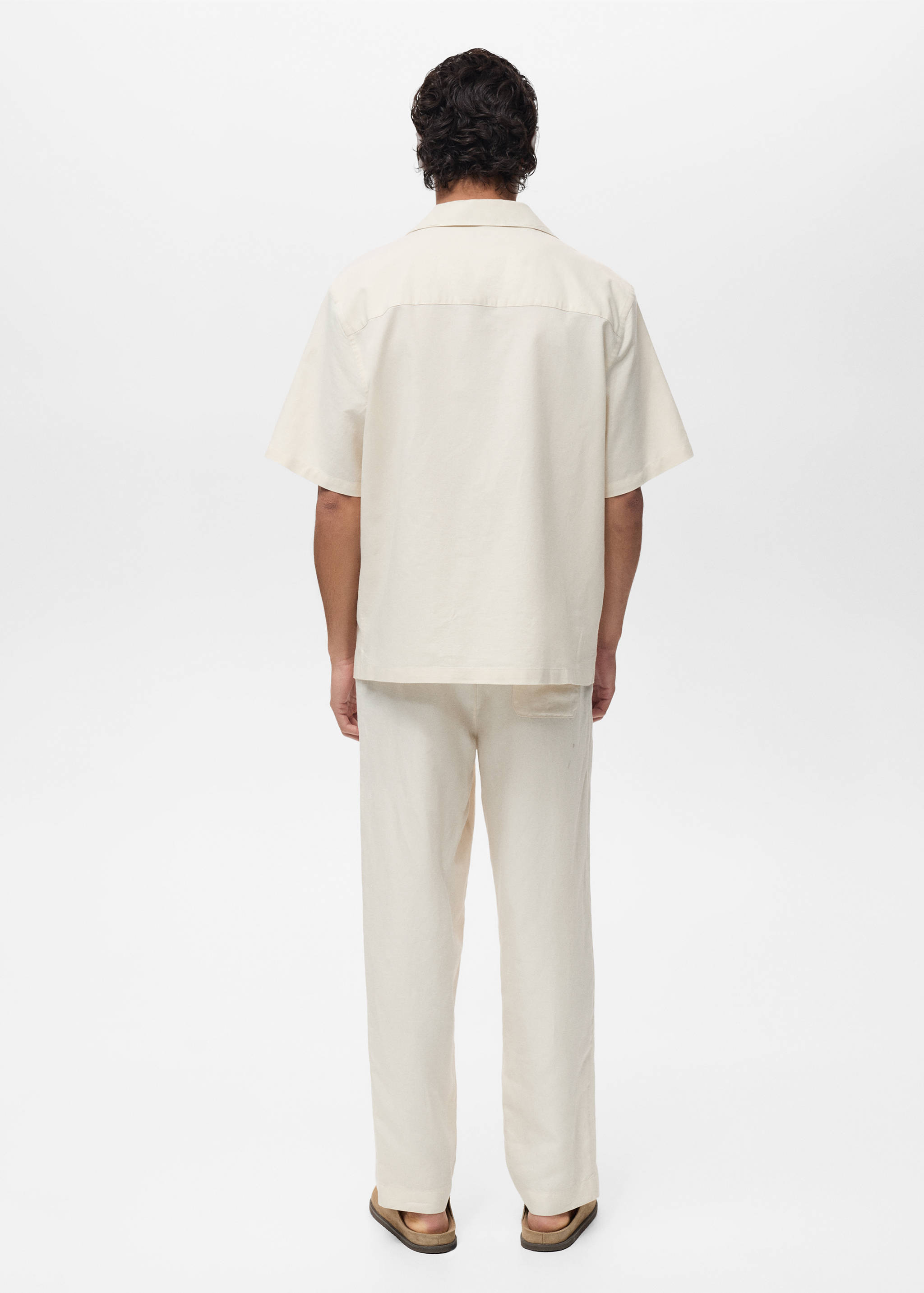 Camicia lino collo bowling tasche - Retro dell'articolo