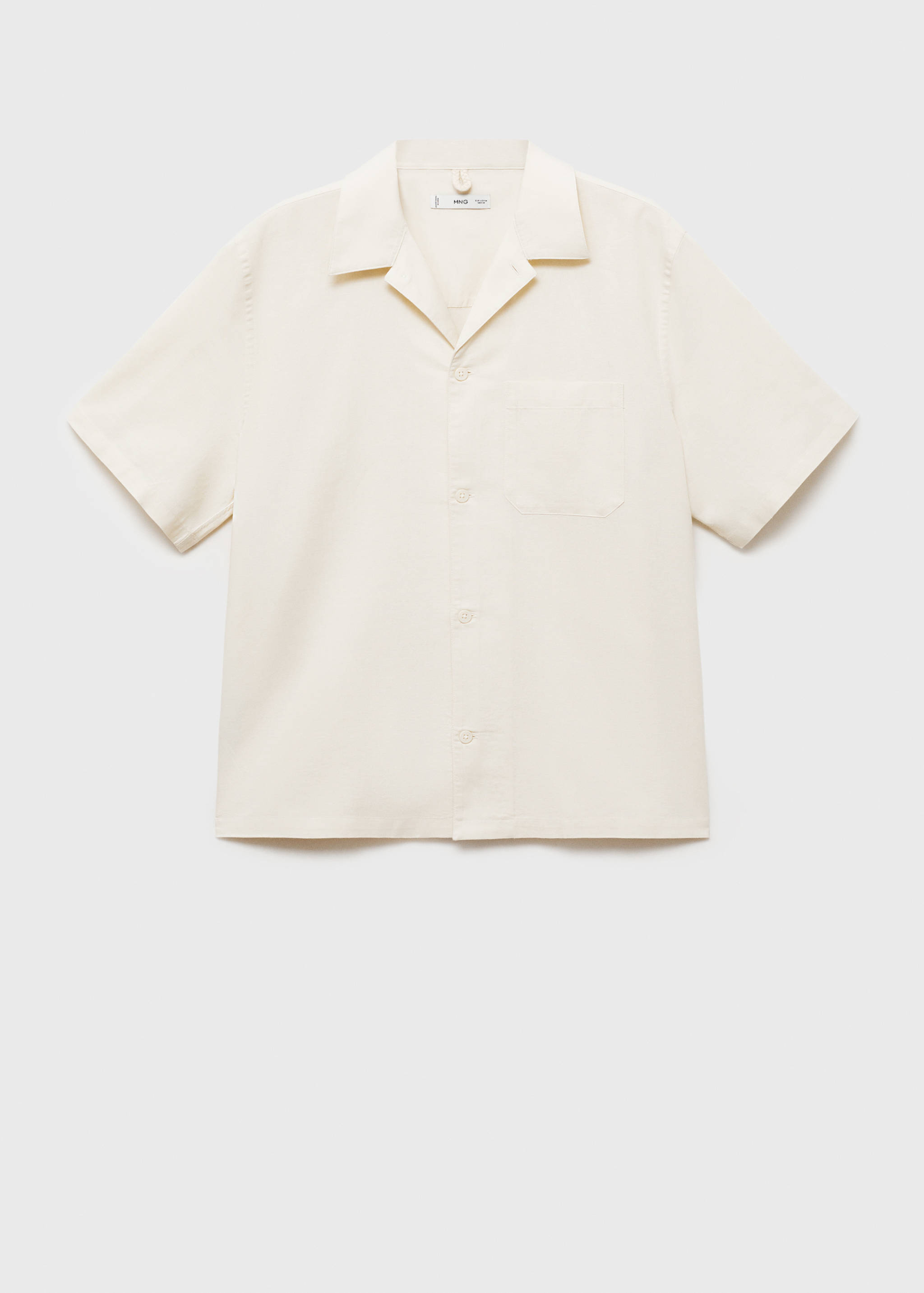 Camicia lino collo bowling tasche - Articolo senza modello