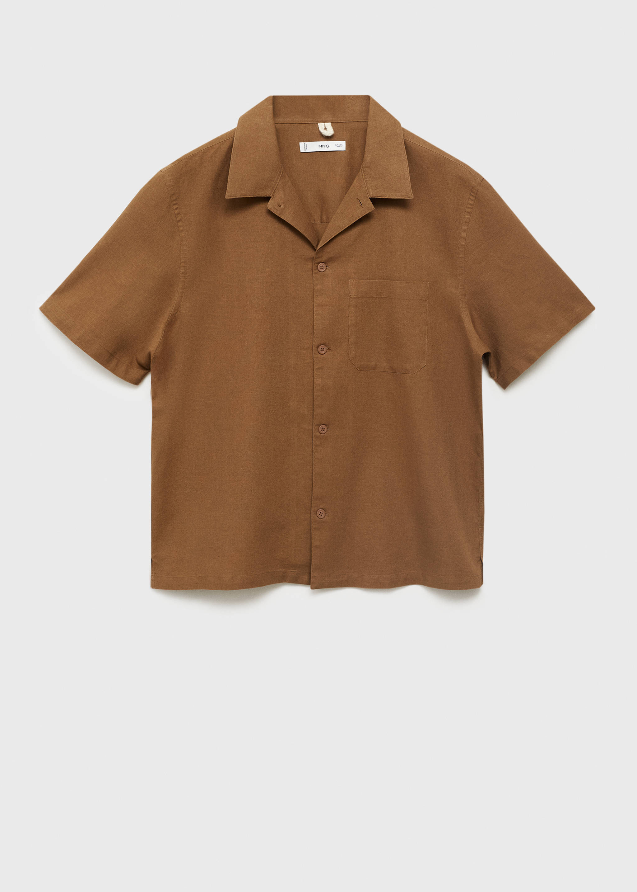 Camicia lino collo bowling tasche - Articolo senza modello