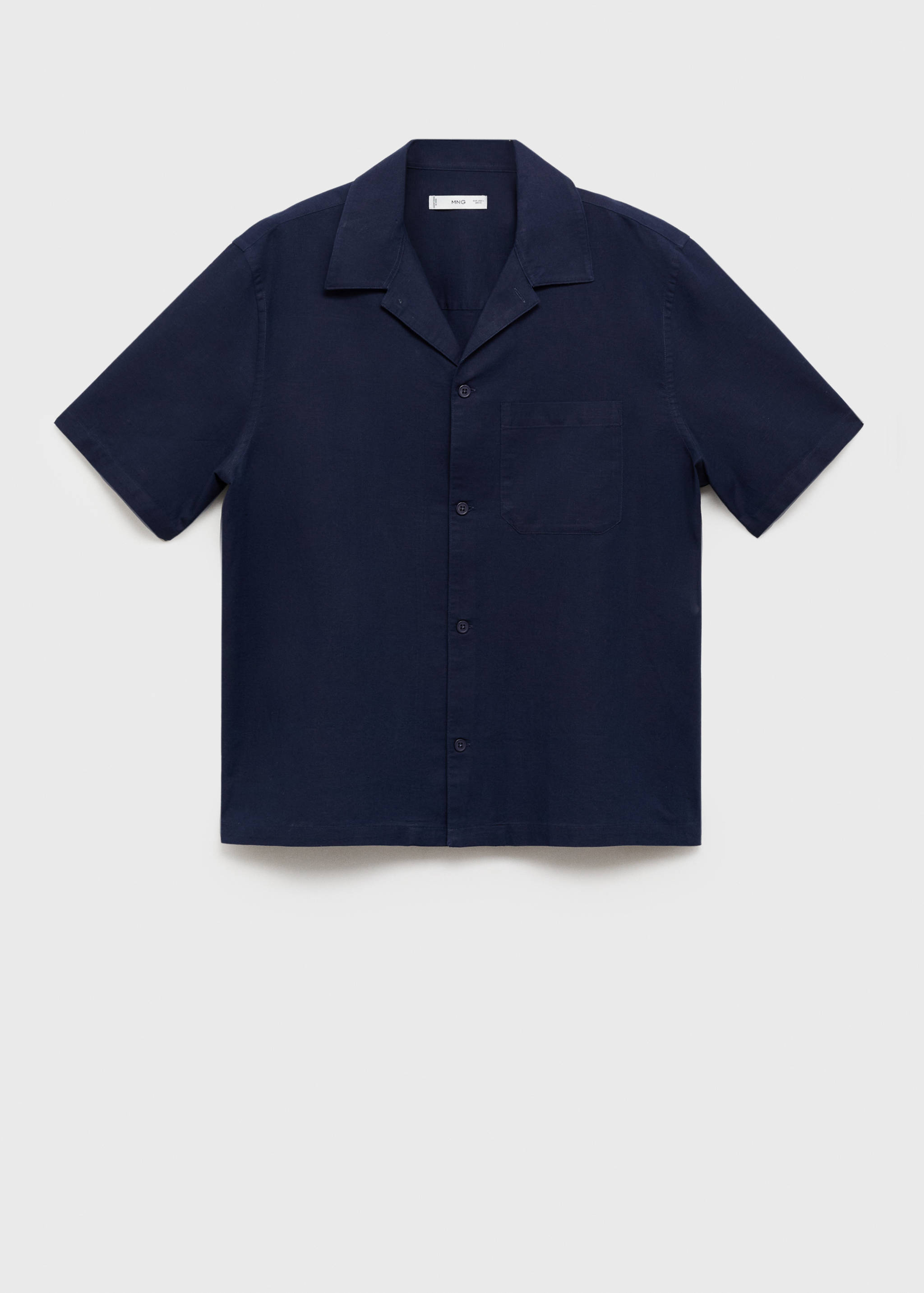 Camicia lino collo bowling tasche - Articolo senza modello