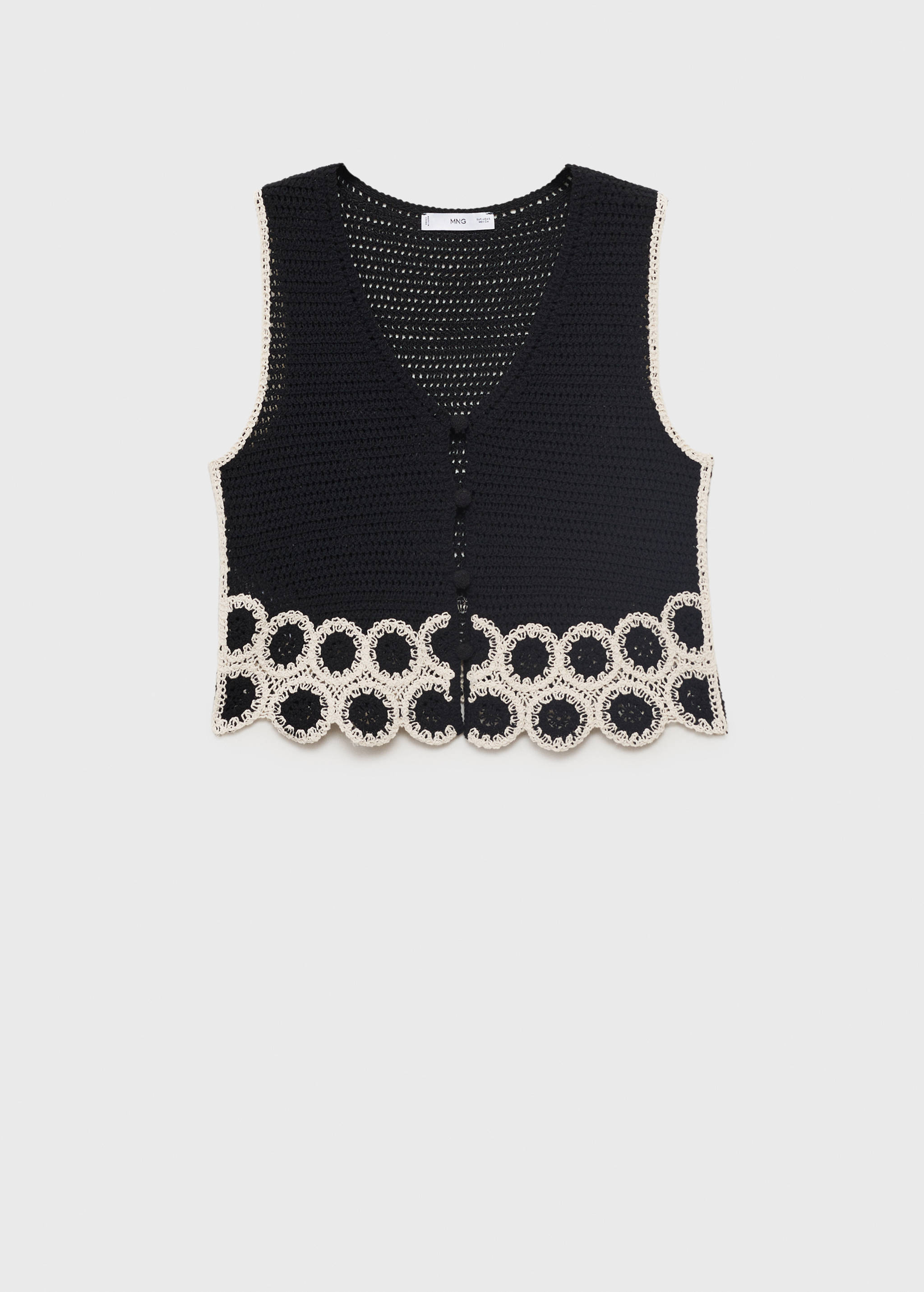 Circular-print crochet waistcoat - Article without model
